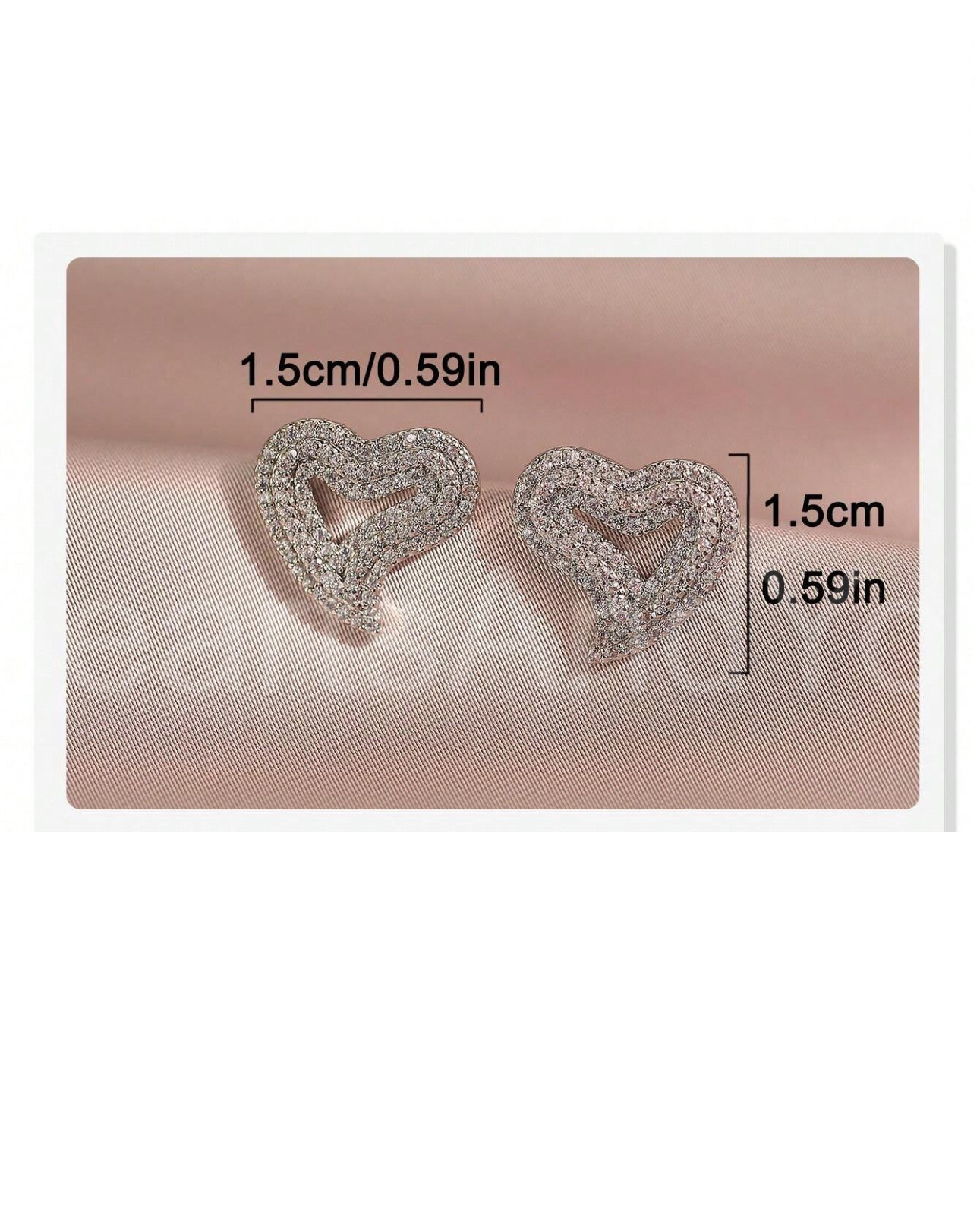 2ct Round Cut Moissanite Cluster Heart Valentine Stud Earrings White Gold Plated