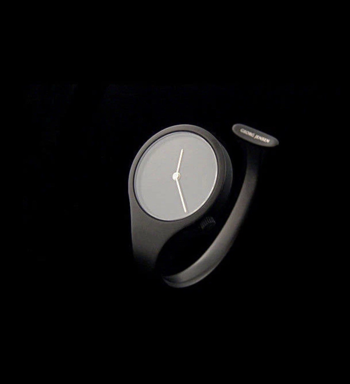 Georg Jensen 336 Vivianna Matte Black PVD Stainless Steel Bangle Watch 2 G2U