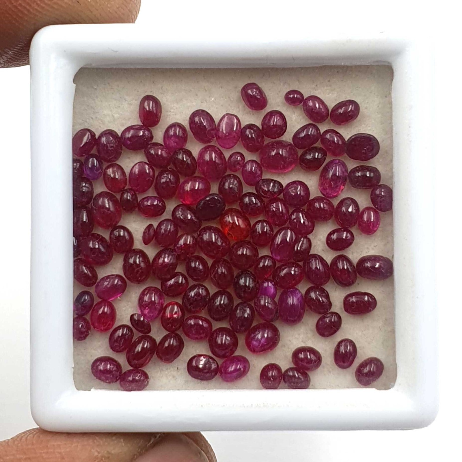 Natural Ruby Oval Cabochon Loose Gemstone Lot 20 Pcs 2*2.50-2.50*3 MM 2 CT
