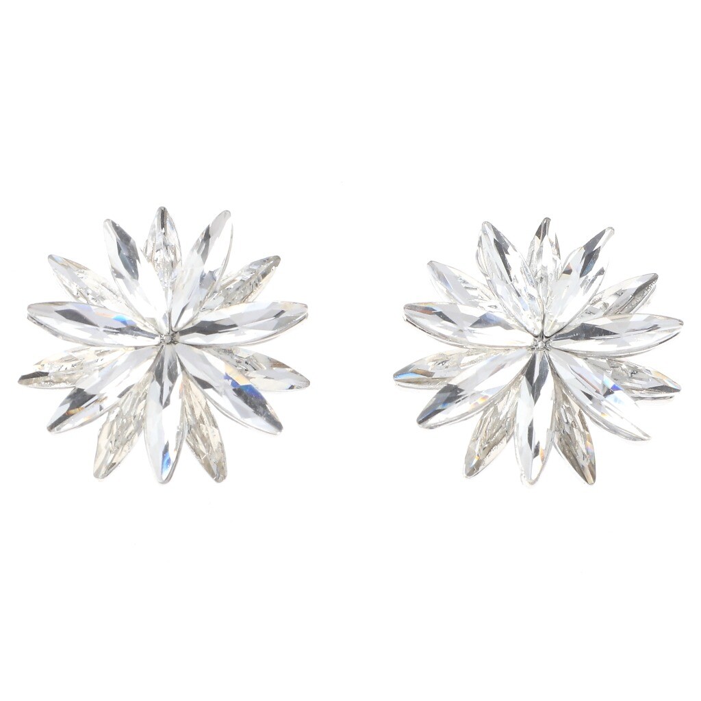 Silver Tone Metal Austrian Crystal Post Earring ER1552-SCL