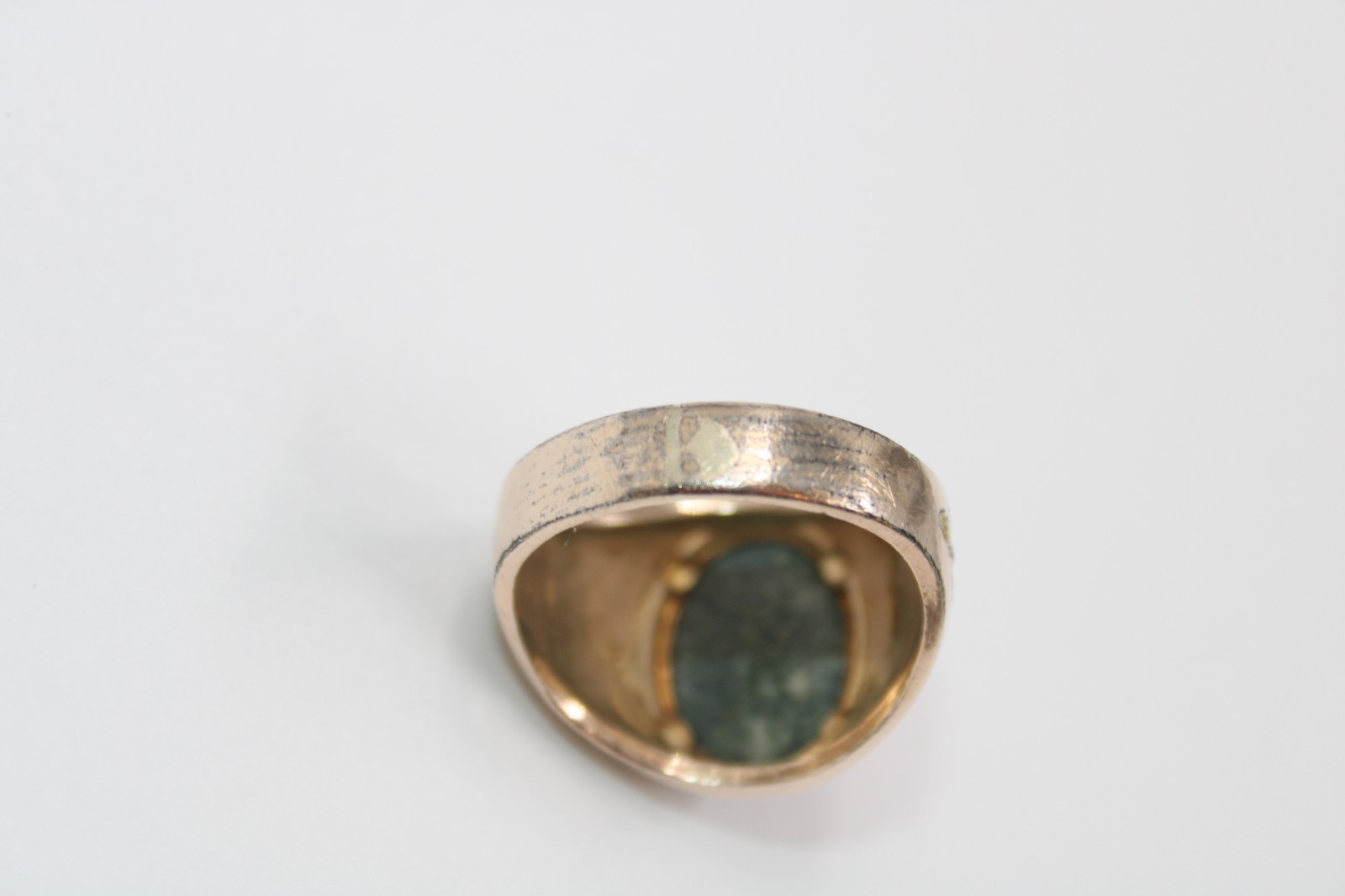 C&C 10k Gold Filled Oval Green Nephrite Cabochon Size: 12.5