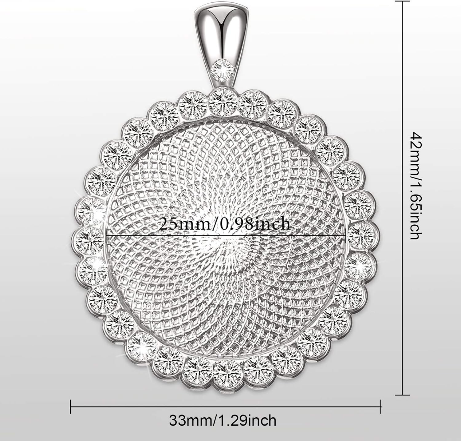 32 Pieces Rhinestone Bezel Pendant Trays Blanks Cabochon Pendant Setting DIY Tra