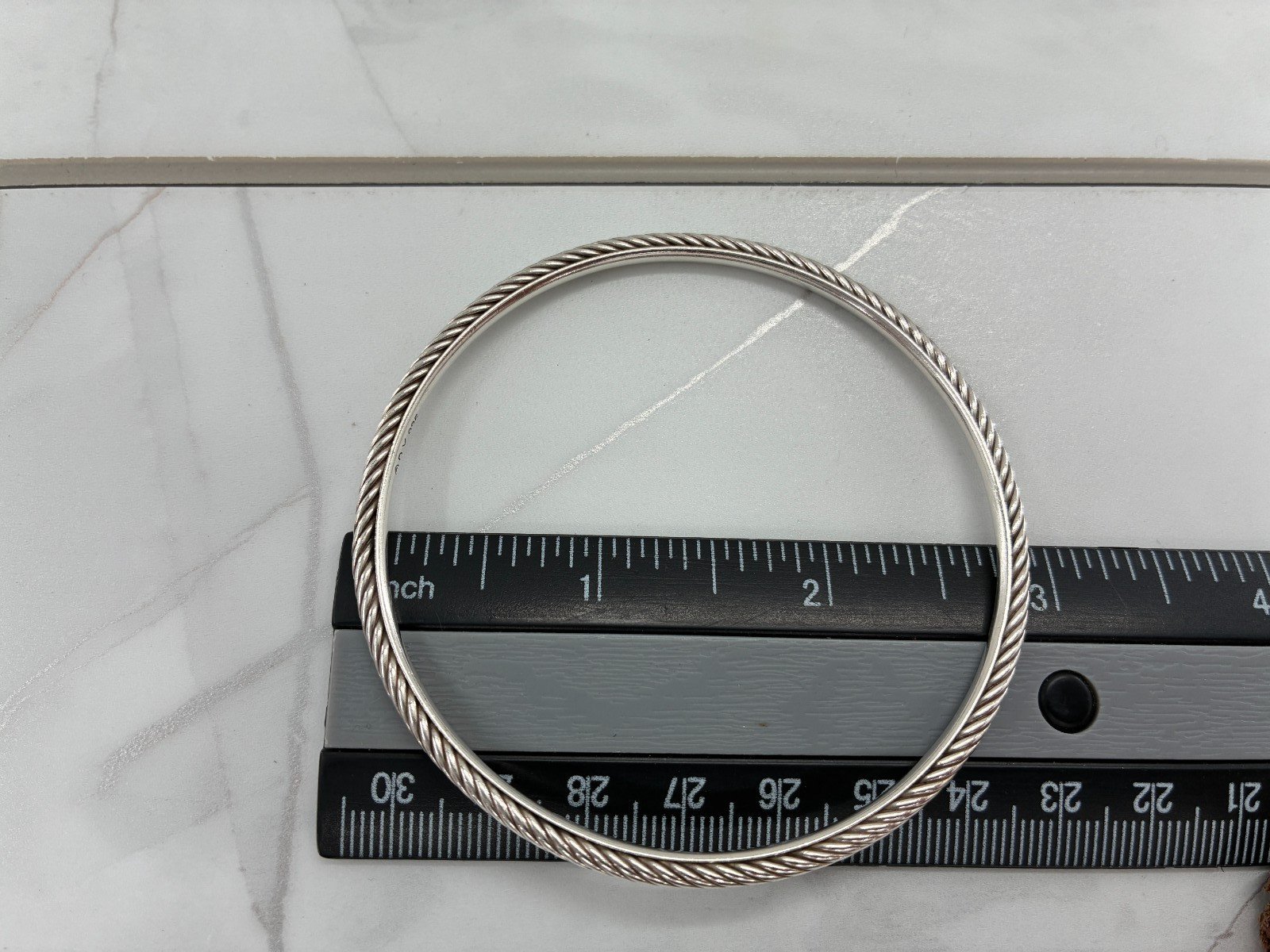 David Yurman Cable Classics Bangle Bracelet Sterling Silver DY 925 Fits 8.25 in