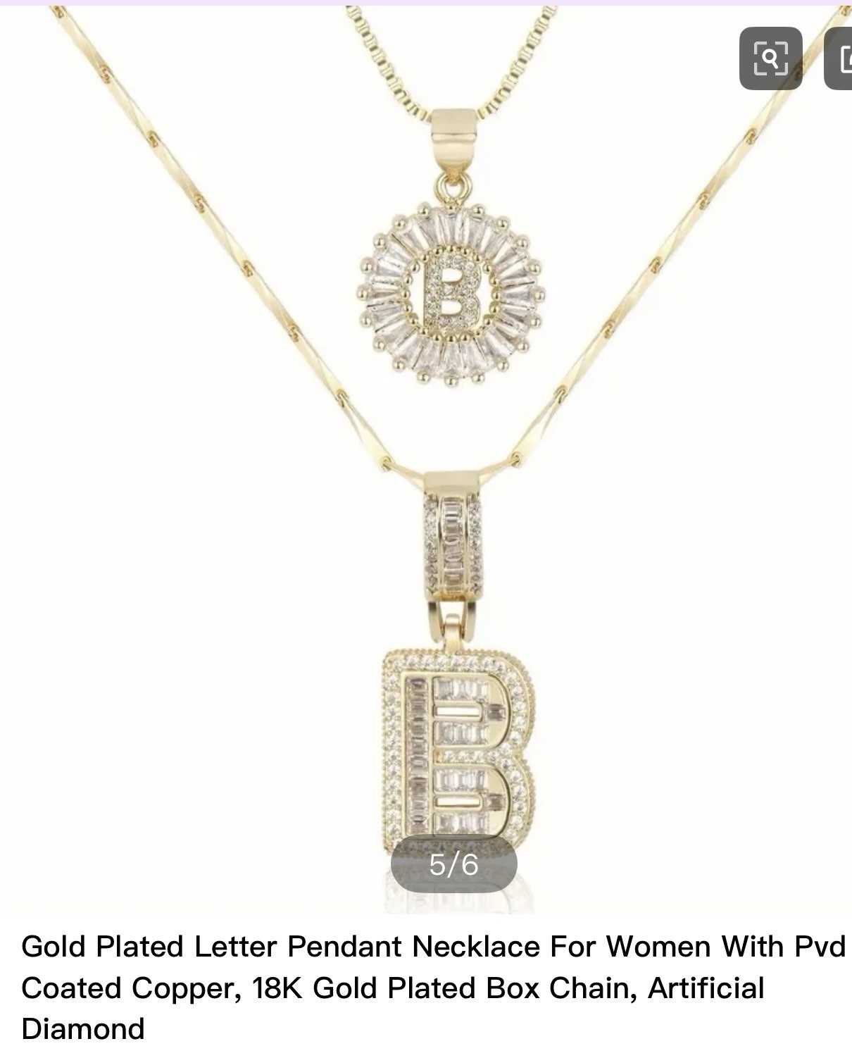 18K Gold Plated Initial Letter Pendant Necklace for Women – PVD Coated Copper Bo