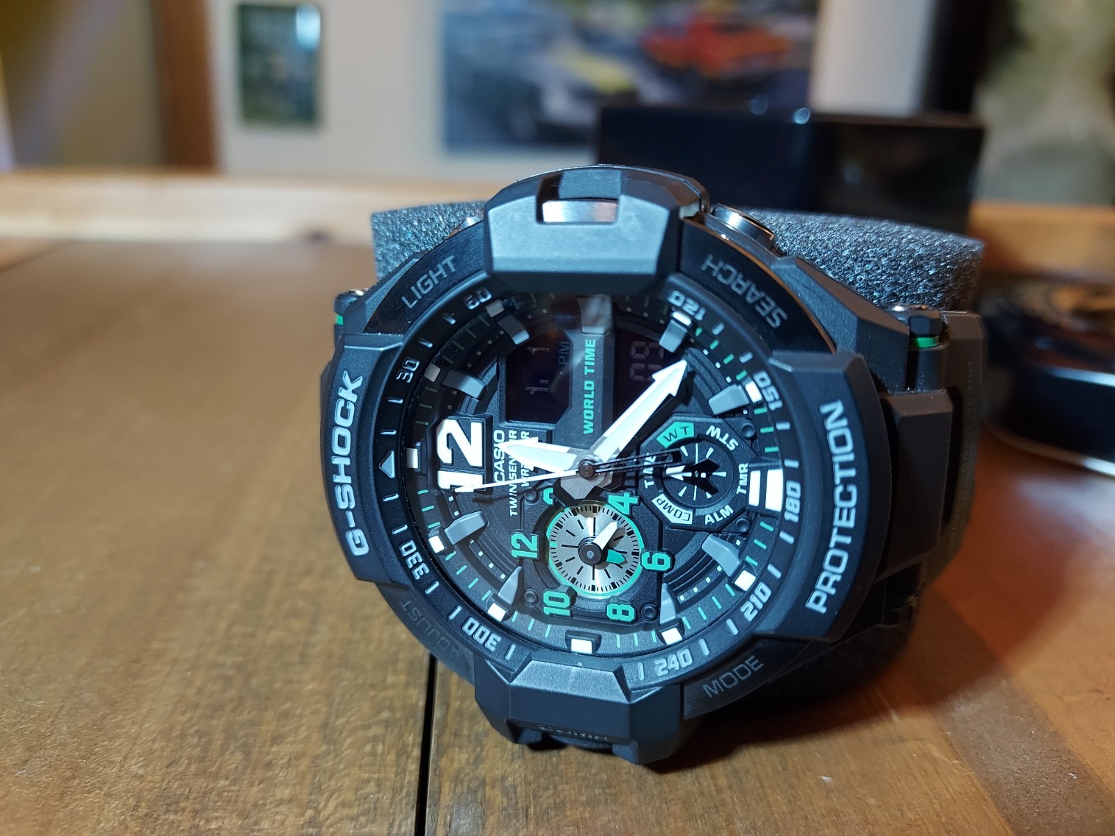 G-Shock GA-1100 Gravitymaster “Master of G” Men’s Watch, Black/Silver/Green- New