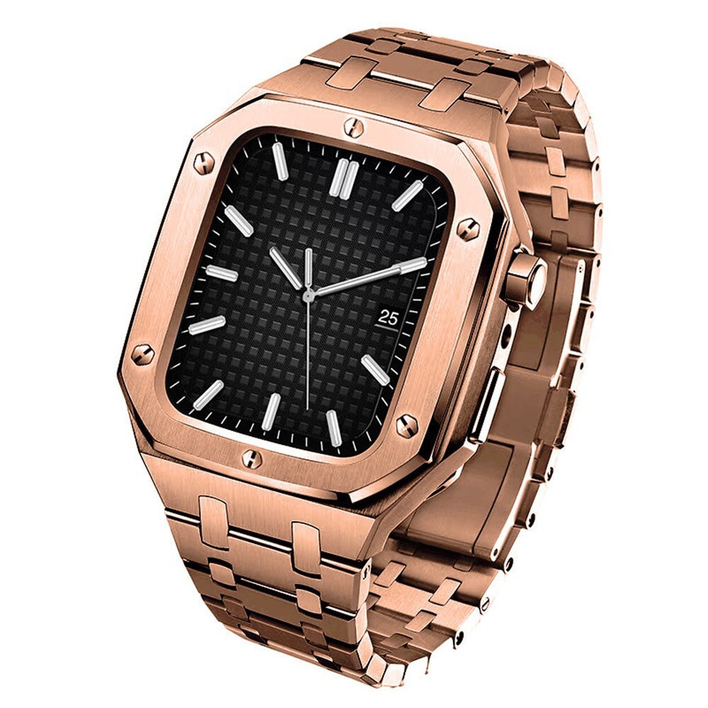 For Apple Watch Series 10 Stainless Steel AP Mod Kit Case Band Strap Cover 46mm