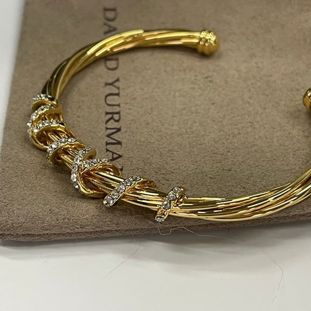 David Yurman 4mm Cable Classic Bracelet with 18K Gold /Diamond