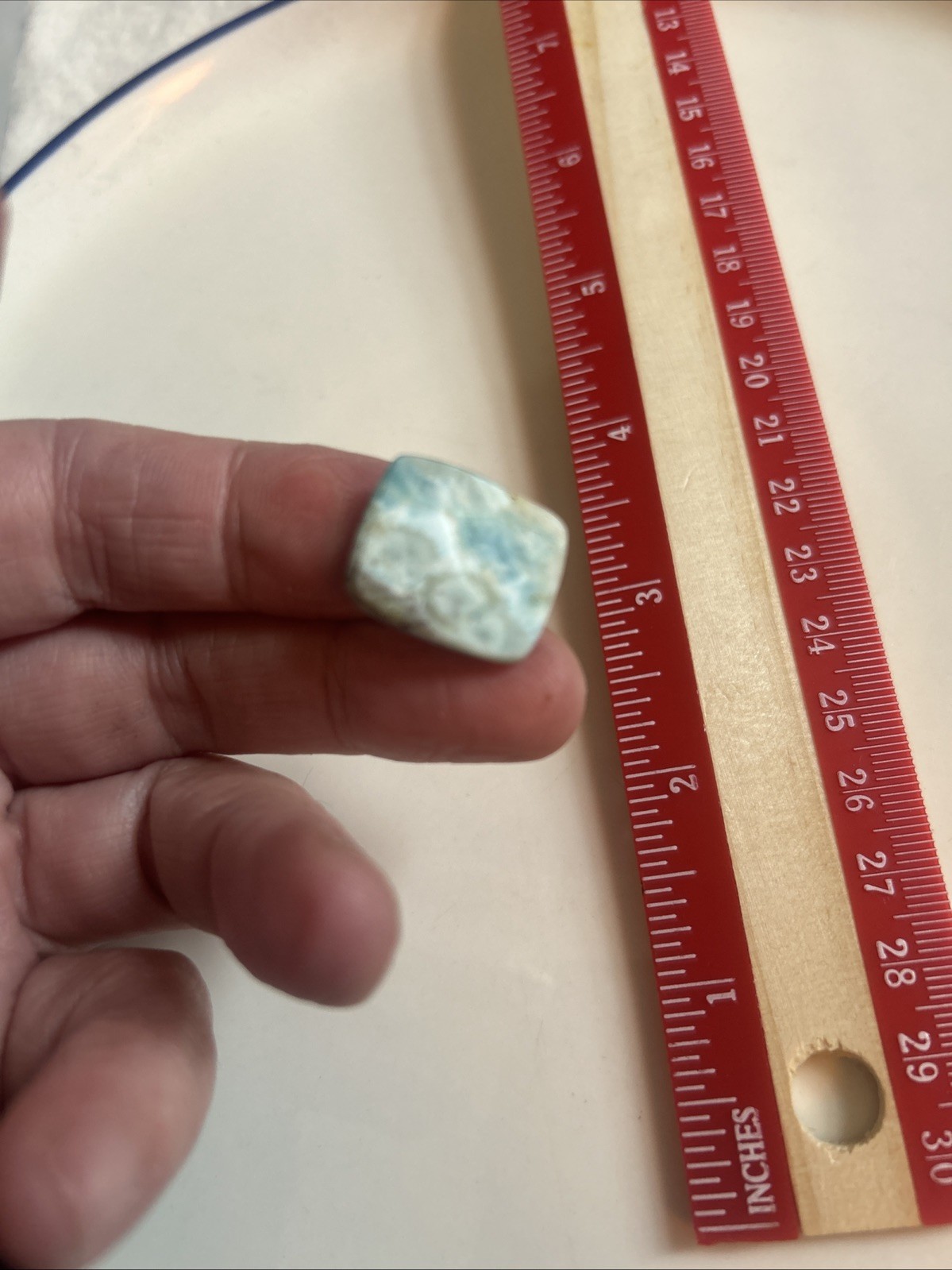 Polished Larimar rectangular cabochon of Larimar, Jewelry Making Wrapping