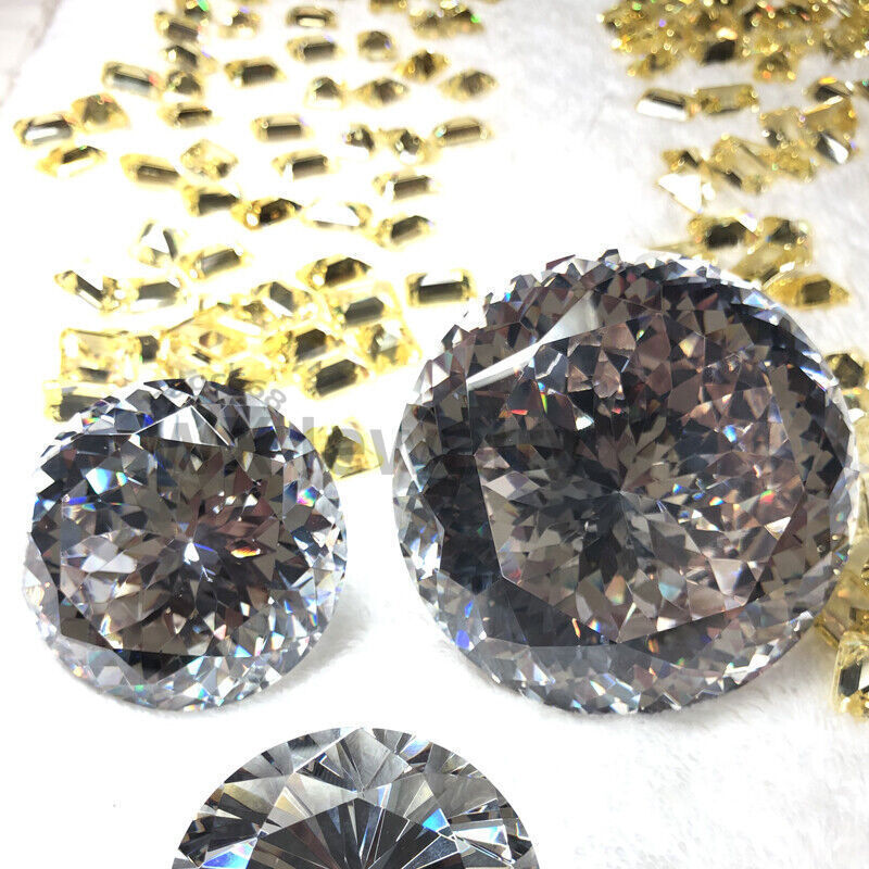 Top Quality 15mm-100mm Round White 5A Loose Cubic Zirconia Large Size Gemstone