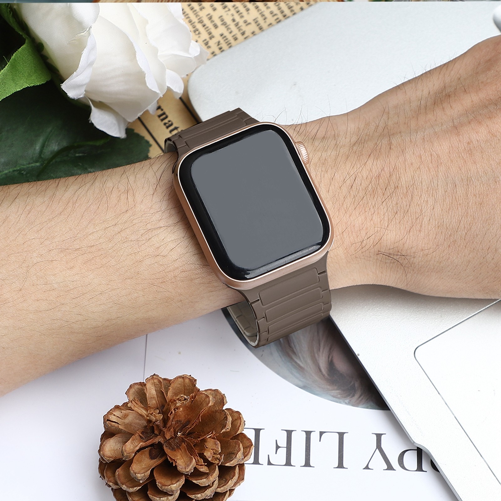 For iWatch Series 11 10 9 8 7 6 1 Ultra Magnetic Silicone Replacement Wristband