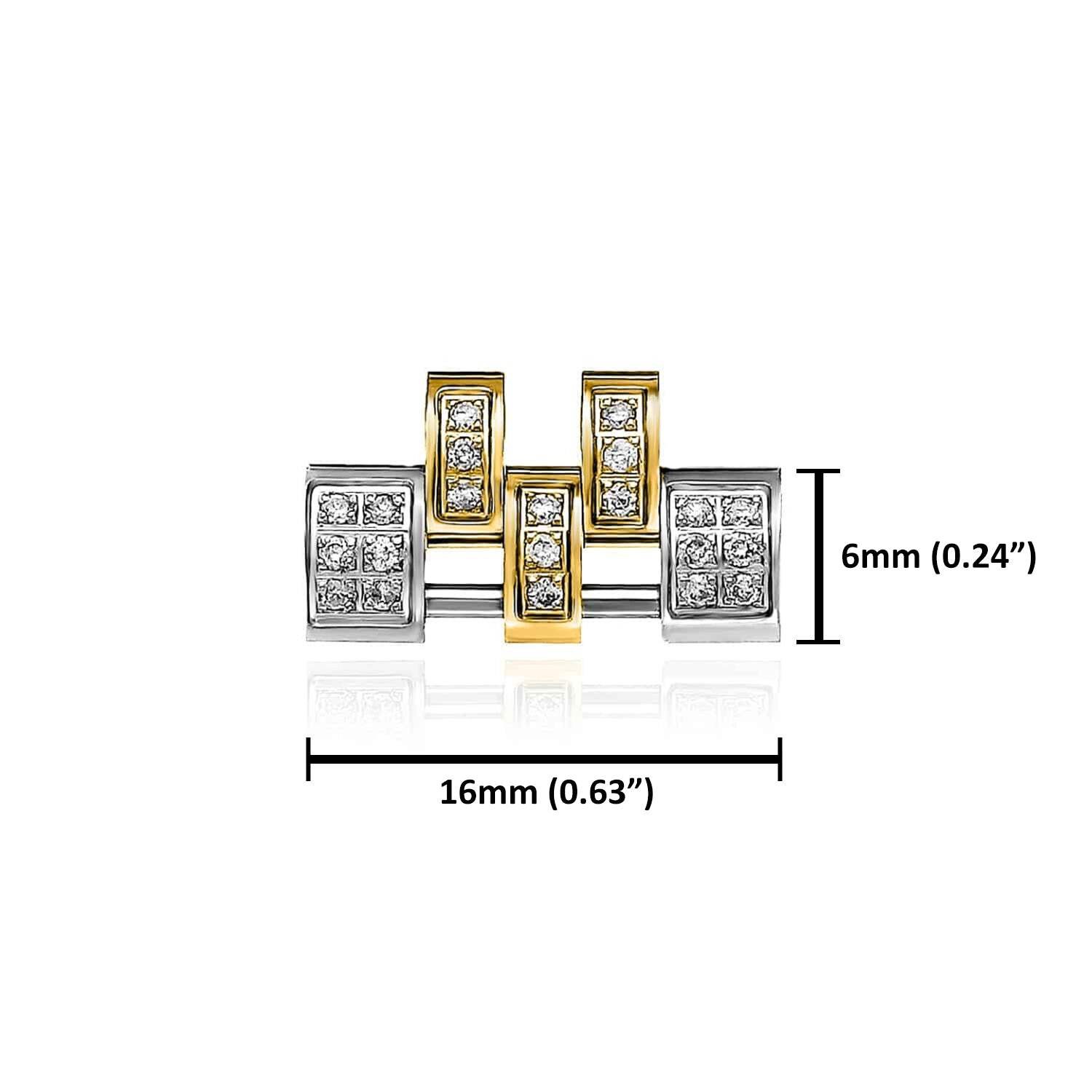 Extra White and 2-Tone Links for Rolex Watch Datejust Natural Diamond 36mm Watch