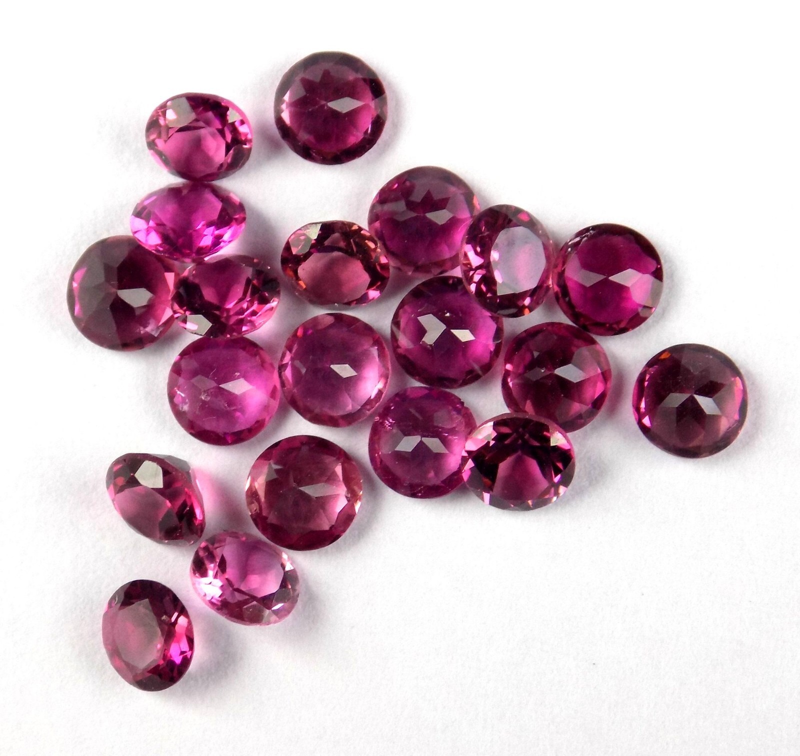 3MM -5MM NATURAL PINK TOURMALINE ROUND CUT FACETED LOOSE GEMSTONE FOR JEWELRY