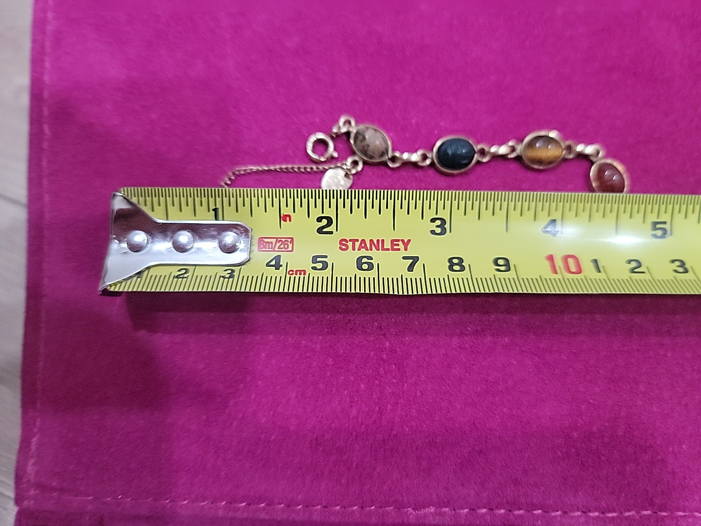 VTG BURT CASSELL 1/20 12k GF Gold Filled Multicolor Gemstone Bracelet /As Is