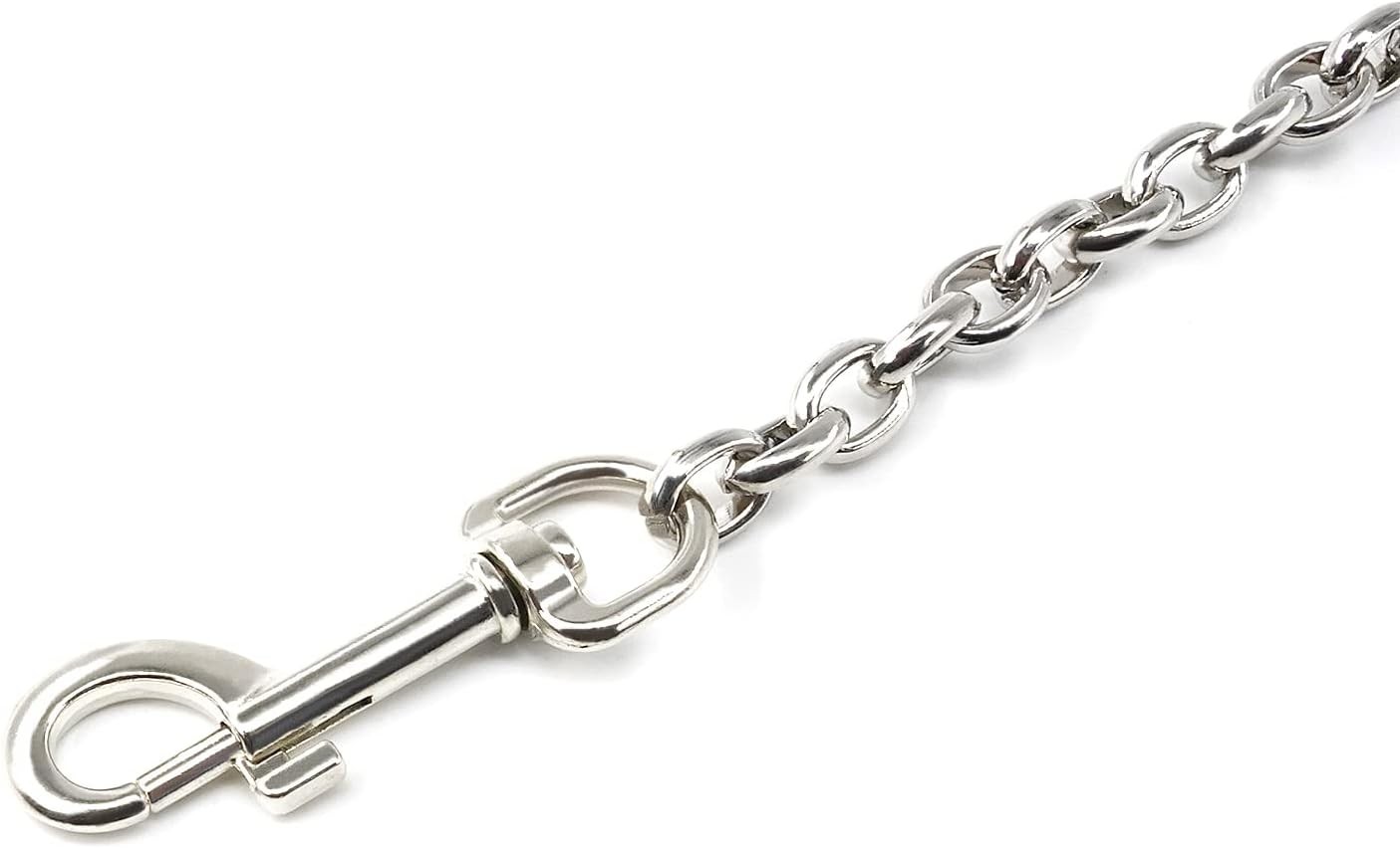 3.5 Feet Heavy Duty Leather Handle Chain Leash for Sex Collar Choker Necklace, B