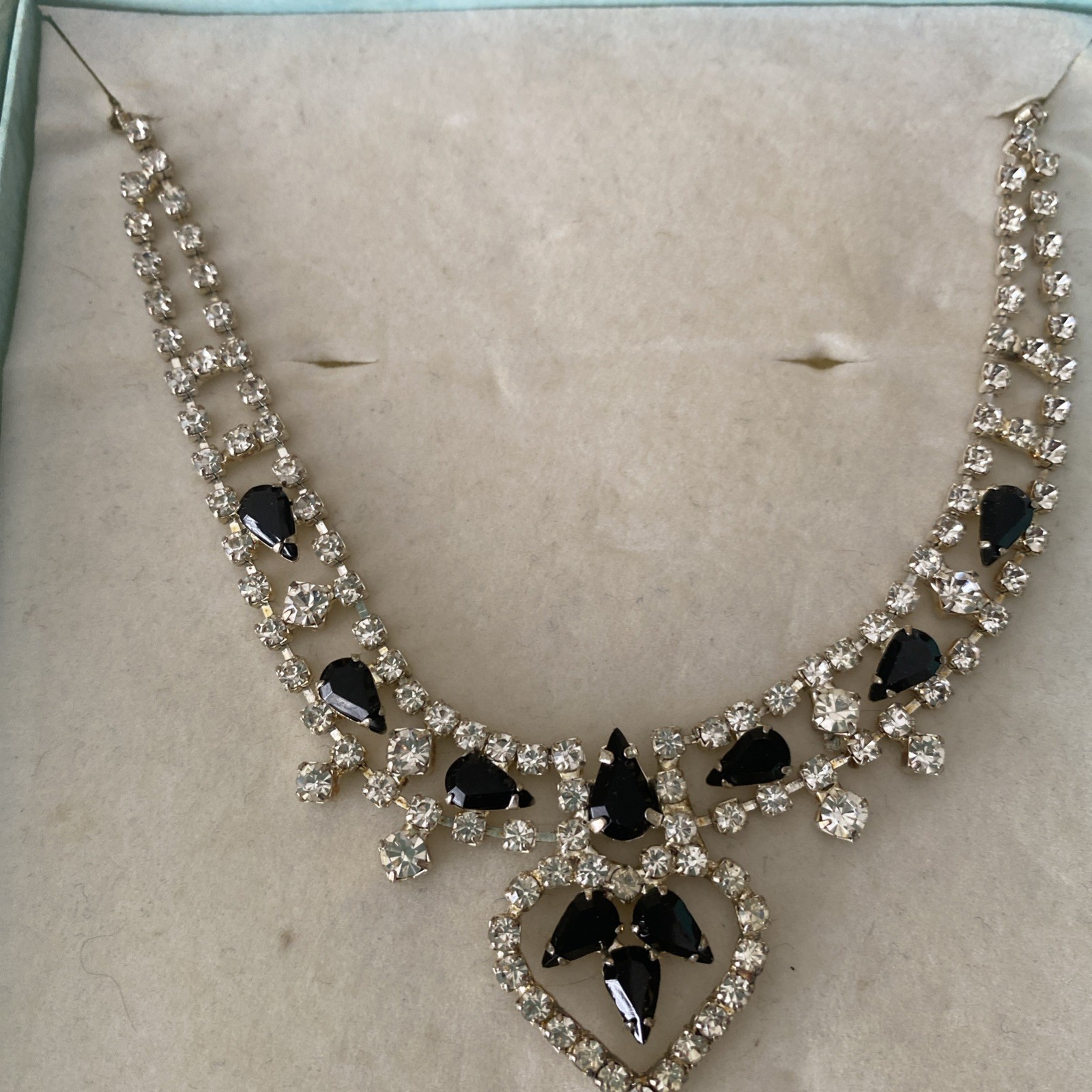 New In Box YOU NEED Jewelry Rhinestone & Shiny Black Beaded Necklace