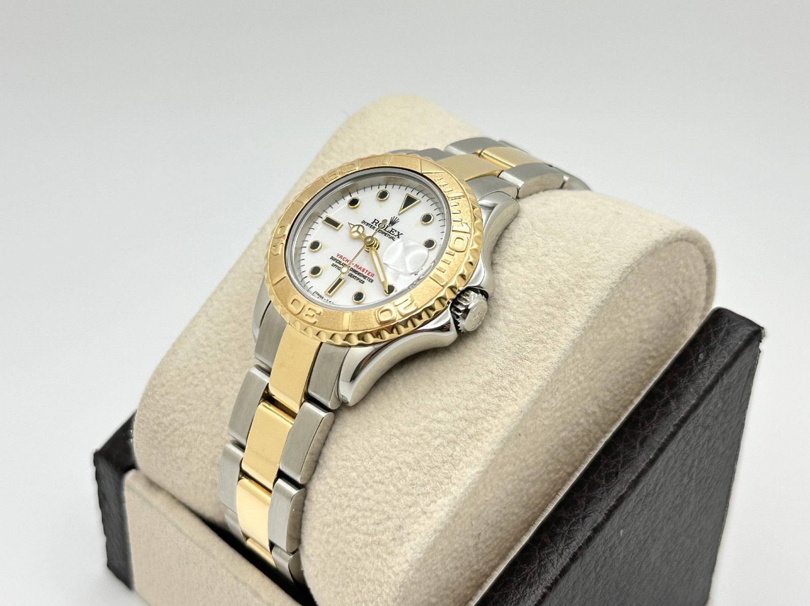 Rolex Ladies Yacht Master 69623 29mm White Dial 18K Yellow Gold Stainless Steel