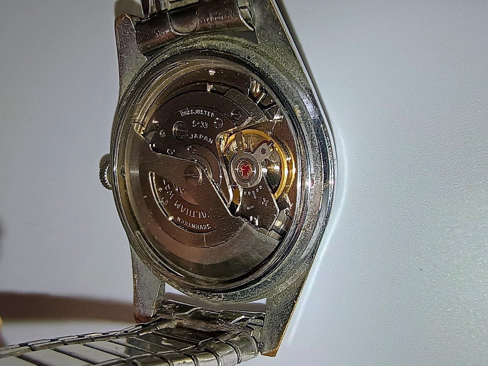 Vintage Waltham Self Winding 17 Jewels W/Red Second Hand 1950s