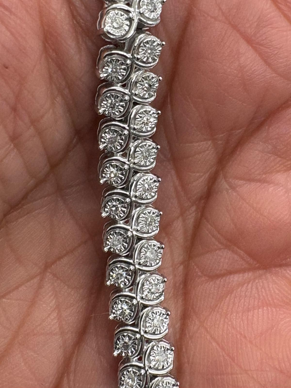 1.00cttw 925 Sterling Silver Lab Grown Diamond Tennis Bracelet 7″ LBG6638