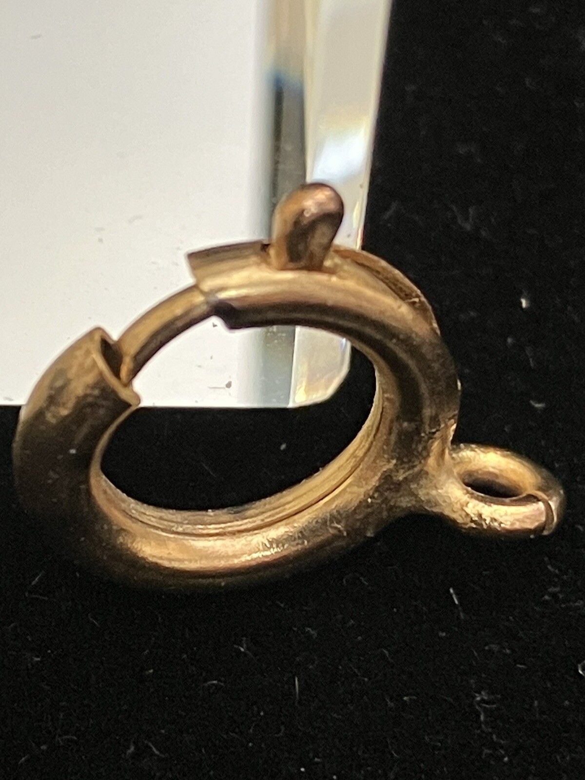 VINTAGE OVERSIZE 12 MM SPRING RING/C CLASP GOLD COLORED FOR POCKET WATCH CHAINS