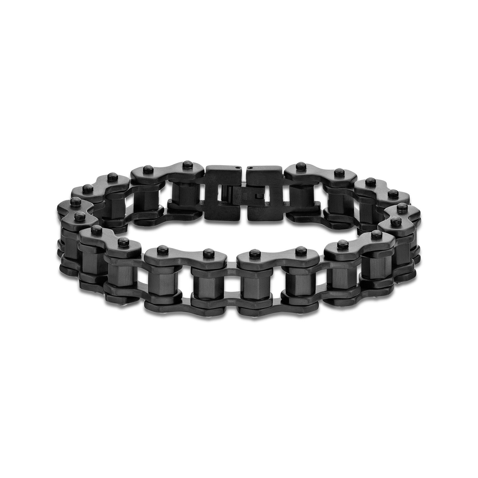 Black Ion Plated Stainless Steel Bicycle Chain Bracelet Jewelry For Men – 8.5″