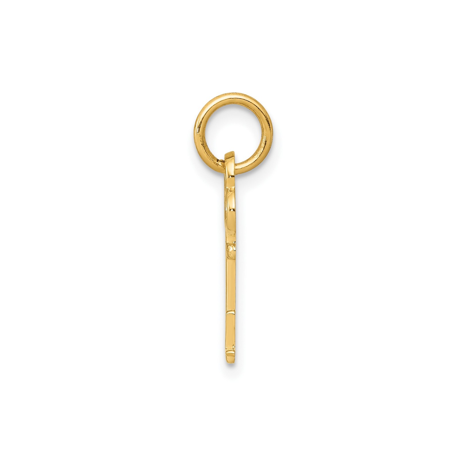14k Yellow Gold Small Vintage Key Pendant Charm Letter L Personalized 15.53mm