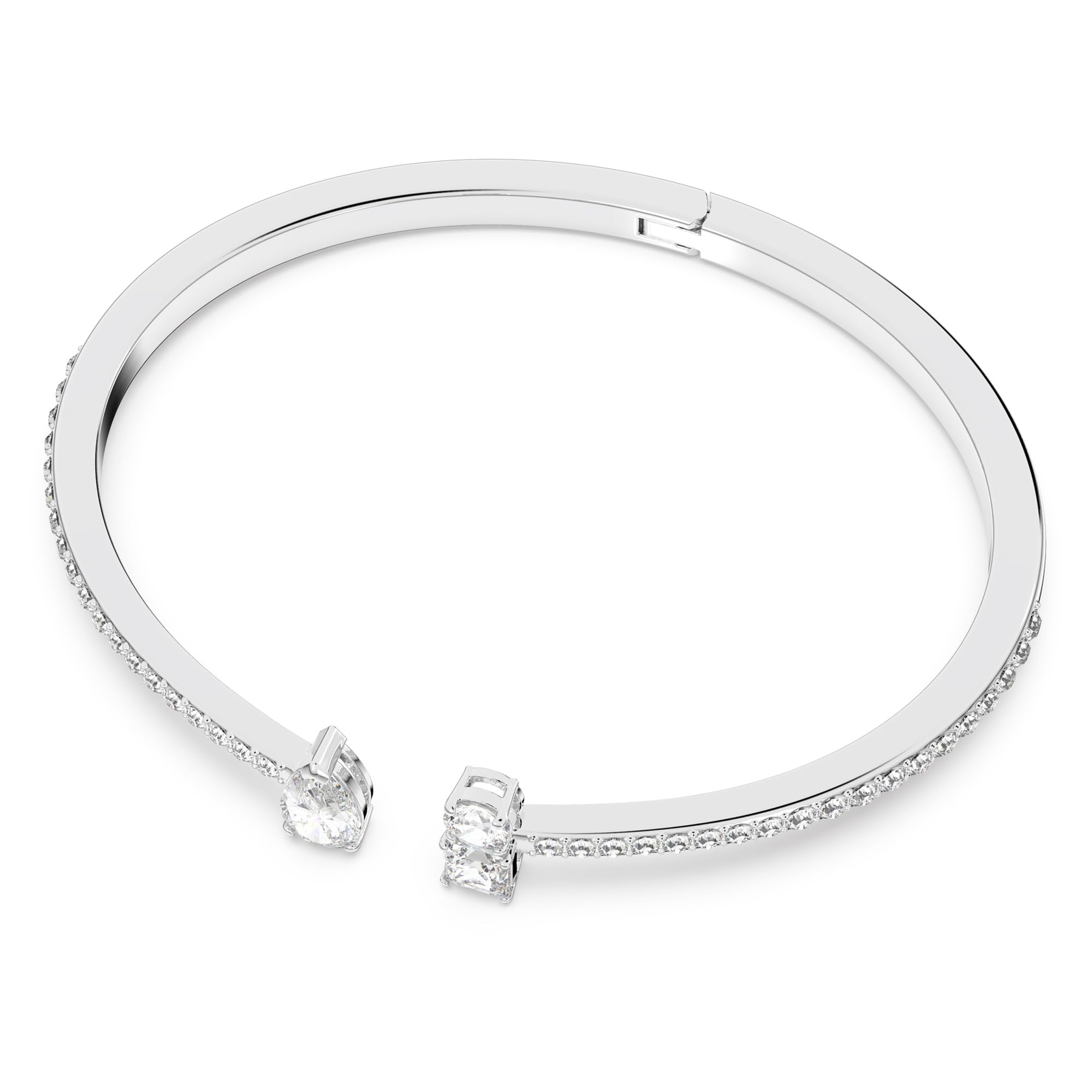 Swarovski Mesmera Attract Cuff Mixed Cuts, White, Rhodium Plated, Medium 5556912