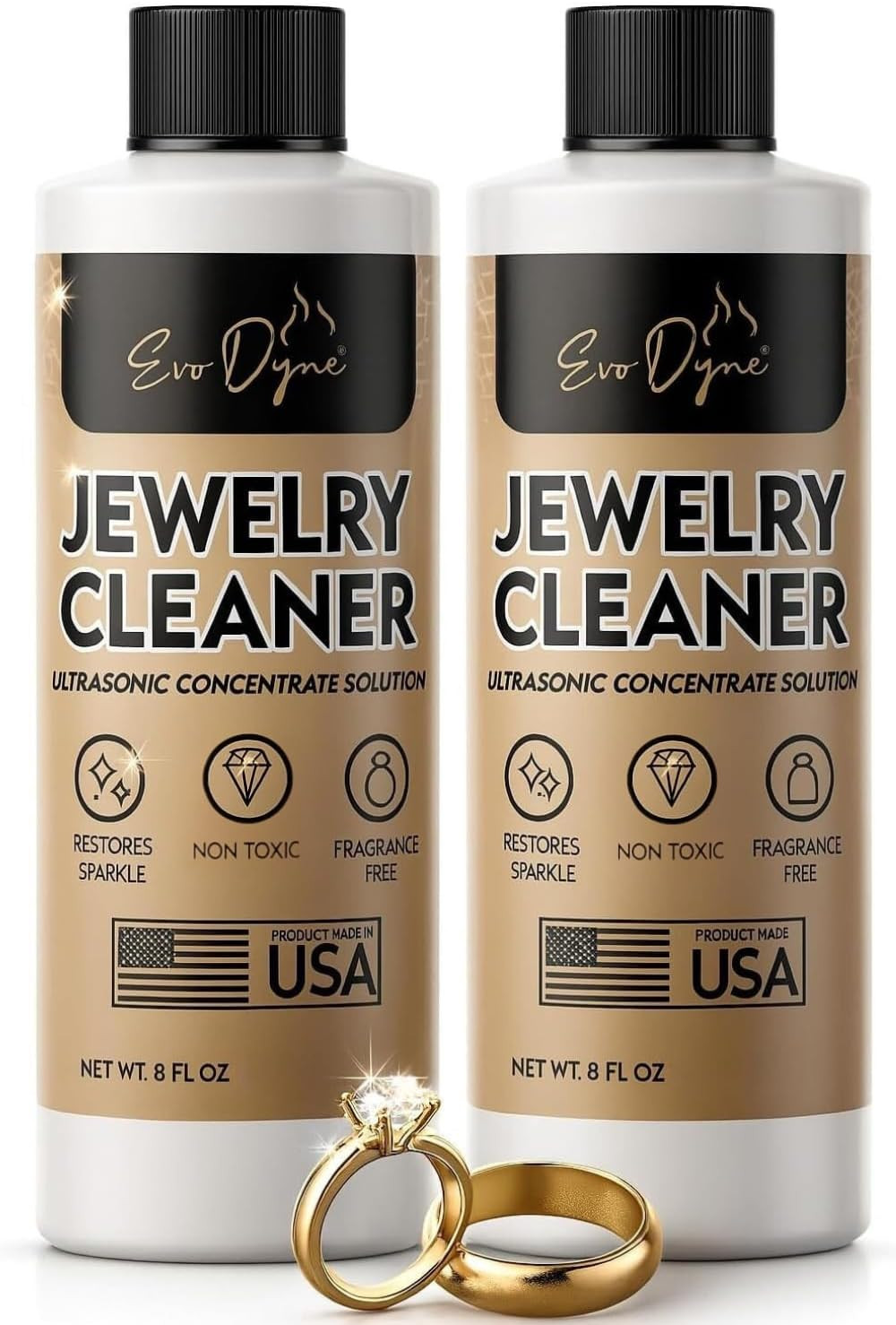 Ultrasonic Jewelry Cleaner Solution (16Oz) Concentrated Jewelry Cleaner for Diam