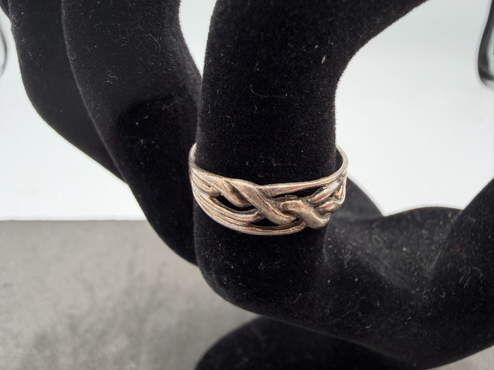 1.85g Vintage Sterling Silver 925 Braided Woven Band Ring Minimalist Size 7.5