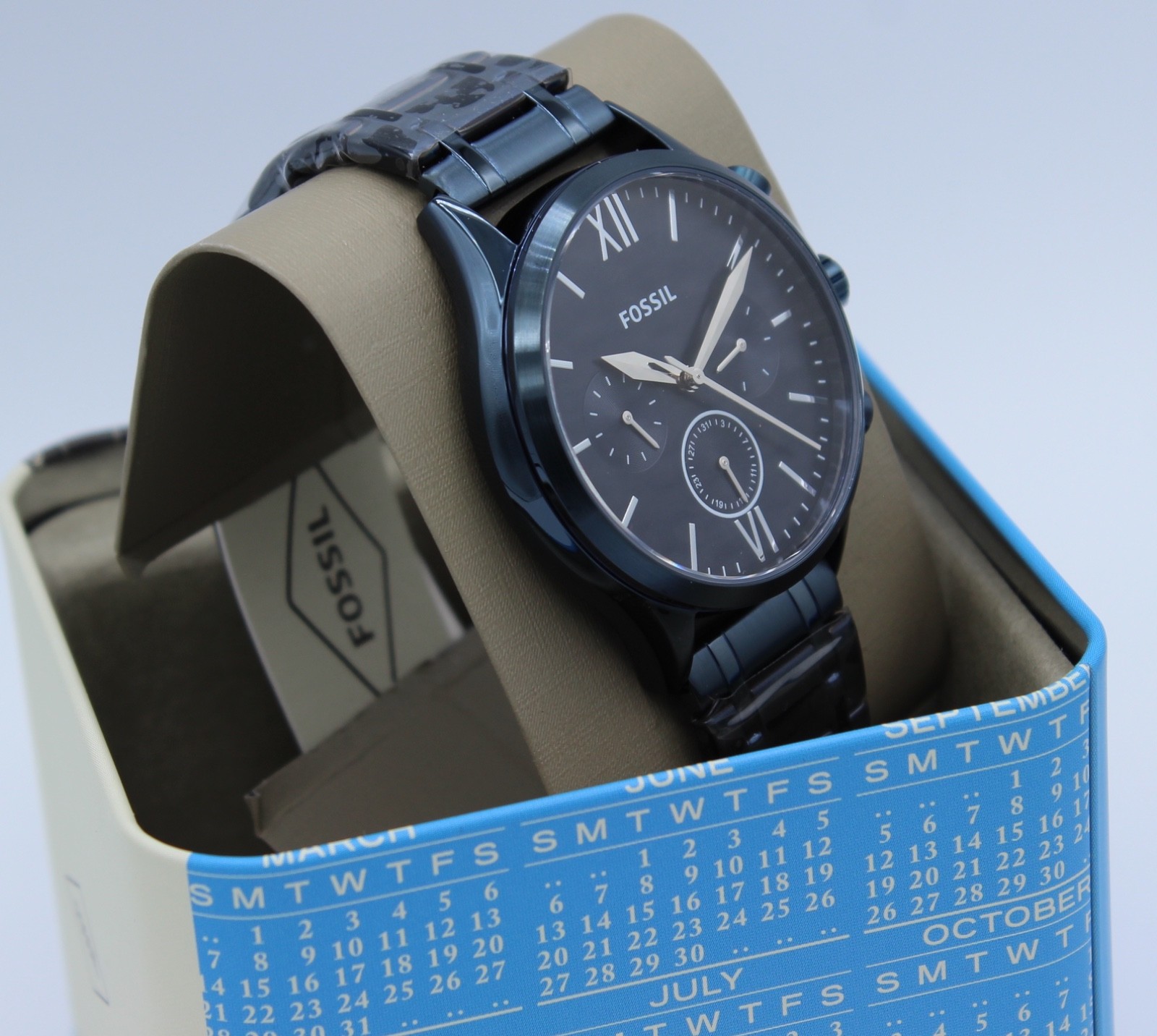 NEW AUTHENTIC FOSSIL FENMORE MIDSIZE CHRONOGRAPH NAVY BLUE BQ2403 MEN’S WATCH