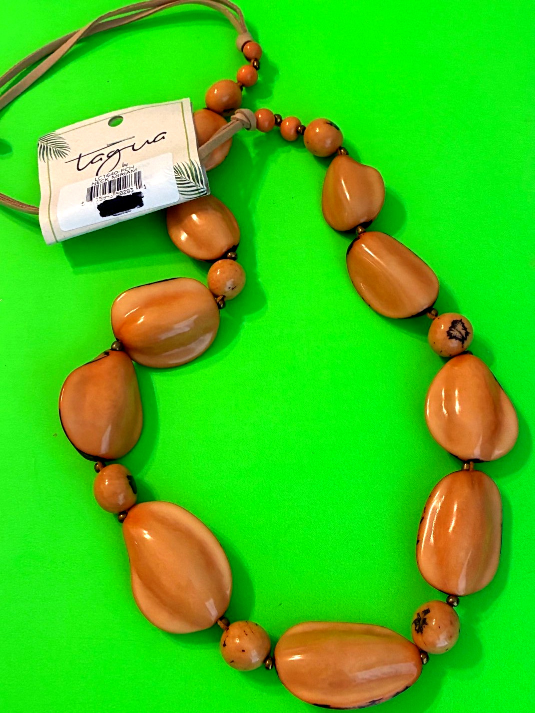 Tagua Nut Necklace Handmade Artisan Organic Beads from Ecuador TN-7