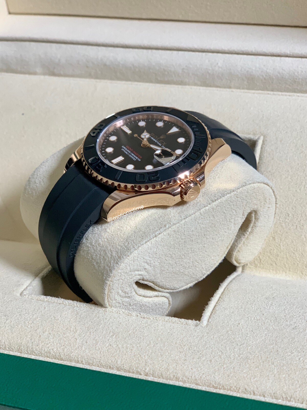 Rolex 268655 Yacht-Master 37mm Everose Gold & Black Ceramic on OysterFlex