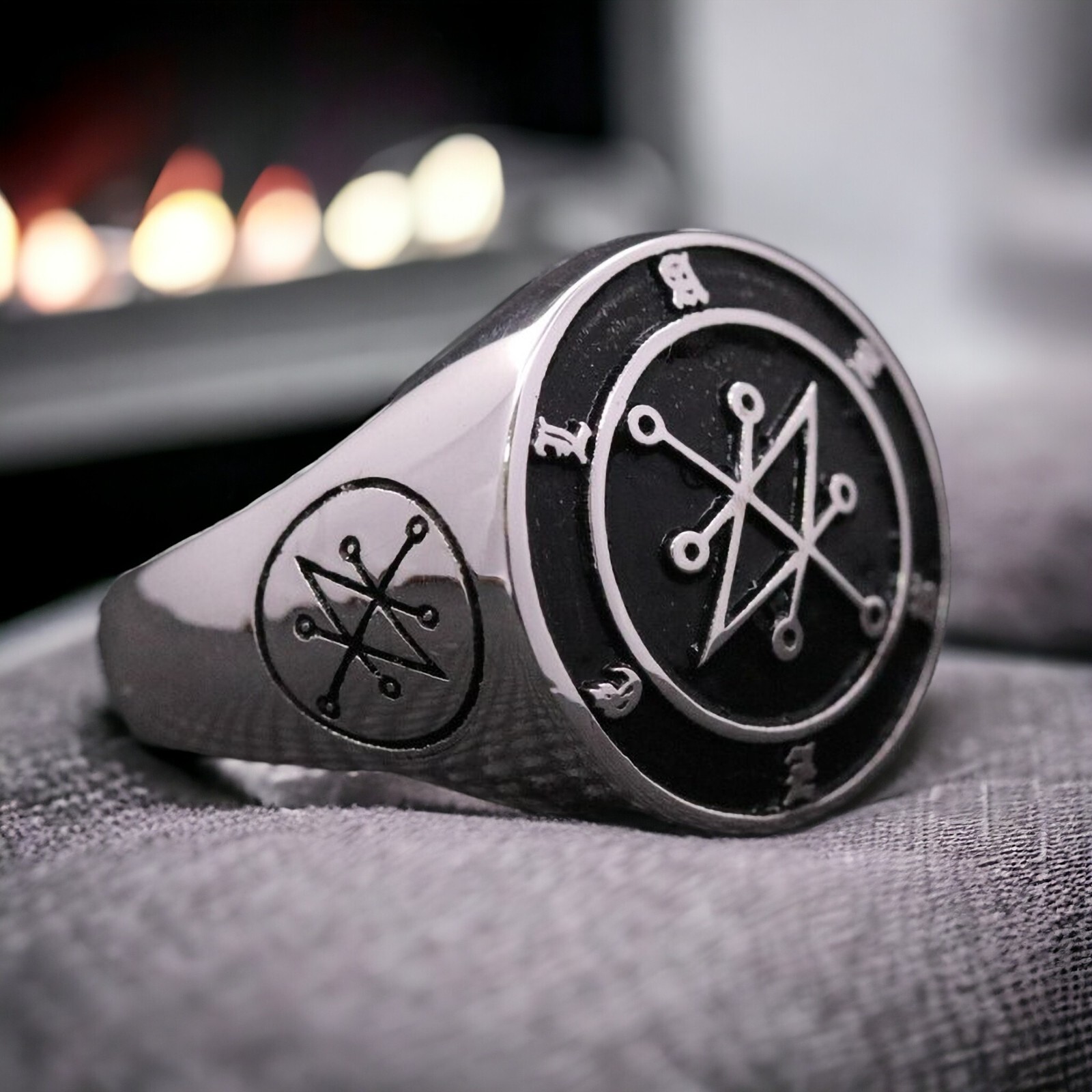 925 Sterling Silver Signet Ring, Signet of Azazel Ring Designer Handmade Ring