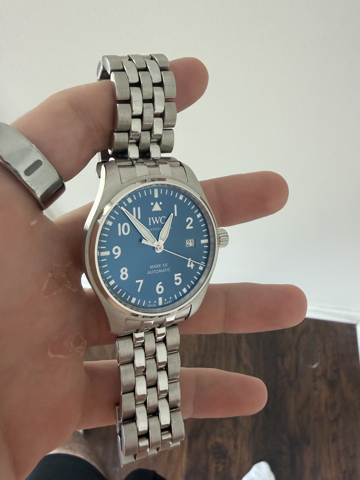 IWC Pilot’s Watch Mark XX 40mm Stainless Steel Blue Dial IW328204 with SW300