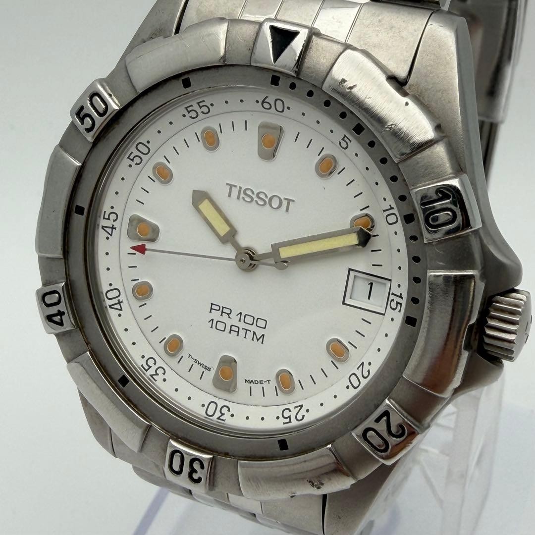 Tissot PR100 P363/463 Wristwatch Quartz Stainless Steel White Dial
