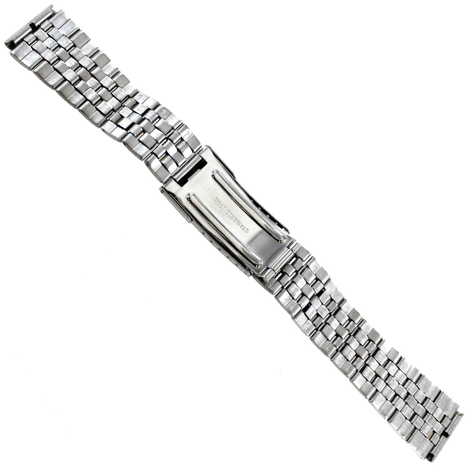 20mm Morellato Silver Tone Stainless Steel Safety Fold Over Clasp Watch Band