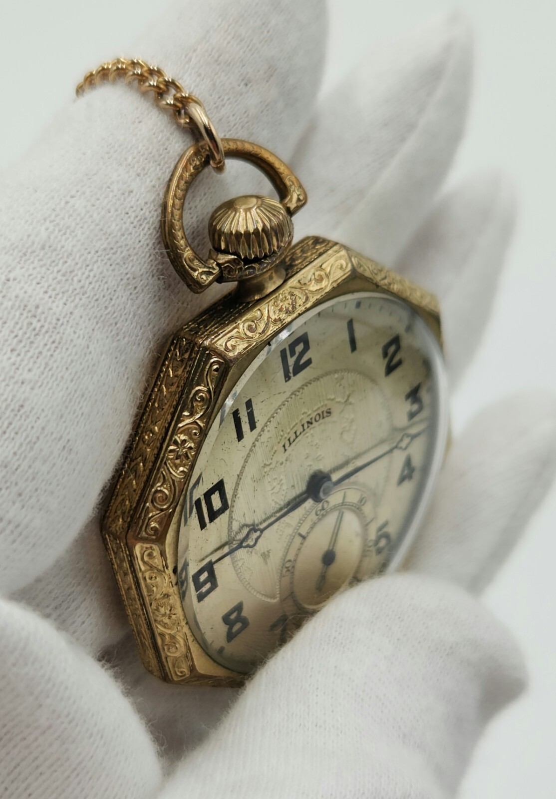 Illinois Supreme Double Roller Octagonal Pocket Watch – FOR PARTS / REPAIR