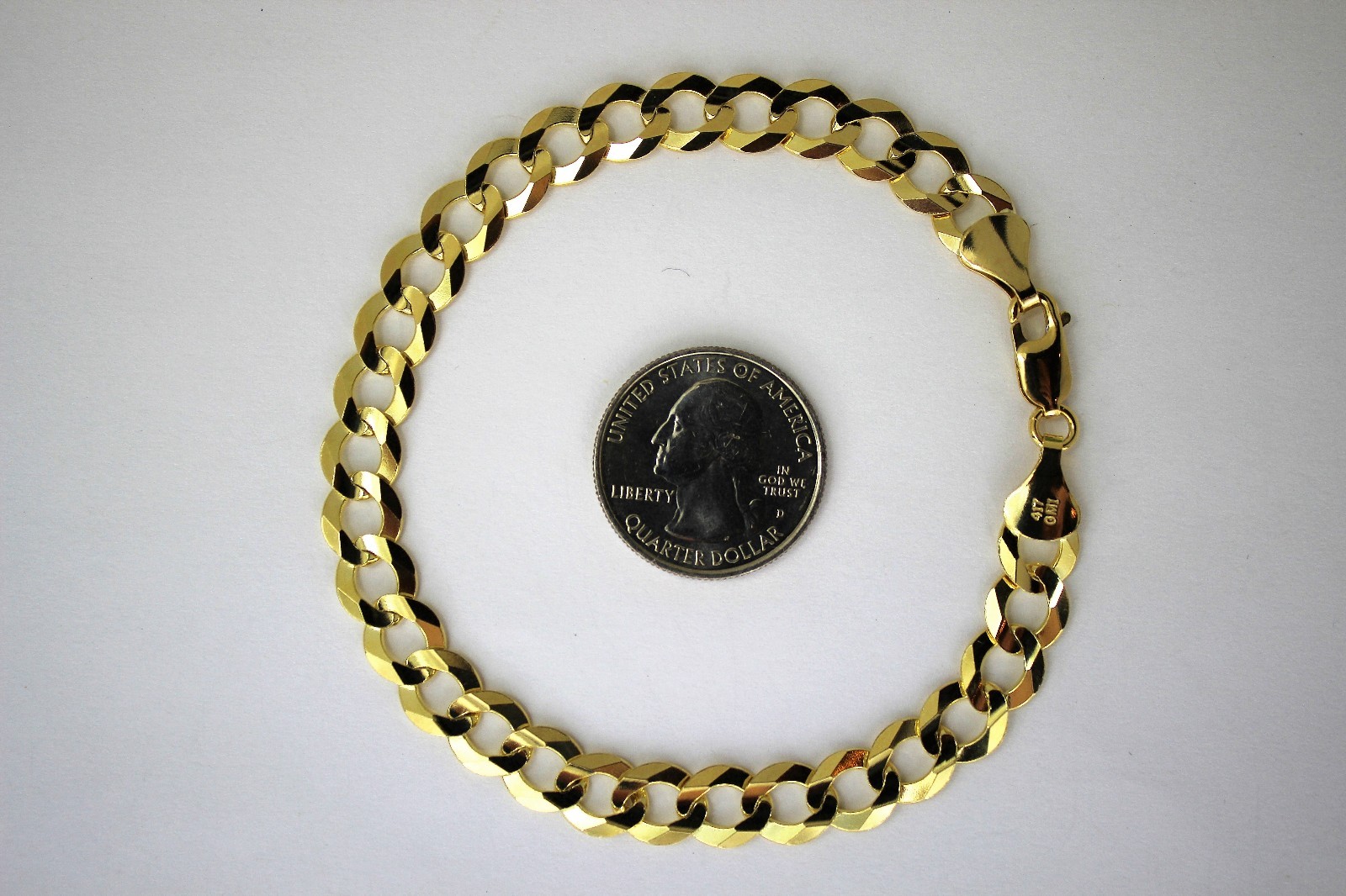 10K Solid Gold Cuban Curb Link Chain Necklace Bracelet Anklet 2mm~13mm 7″~36″