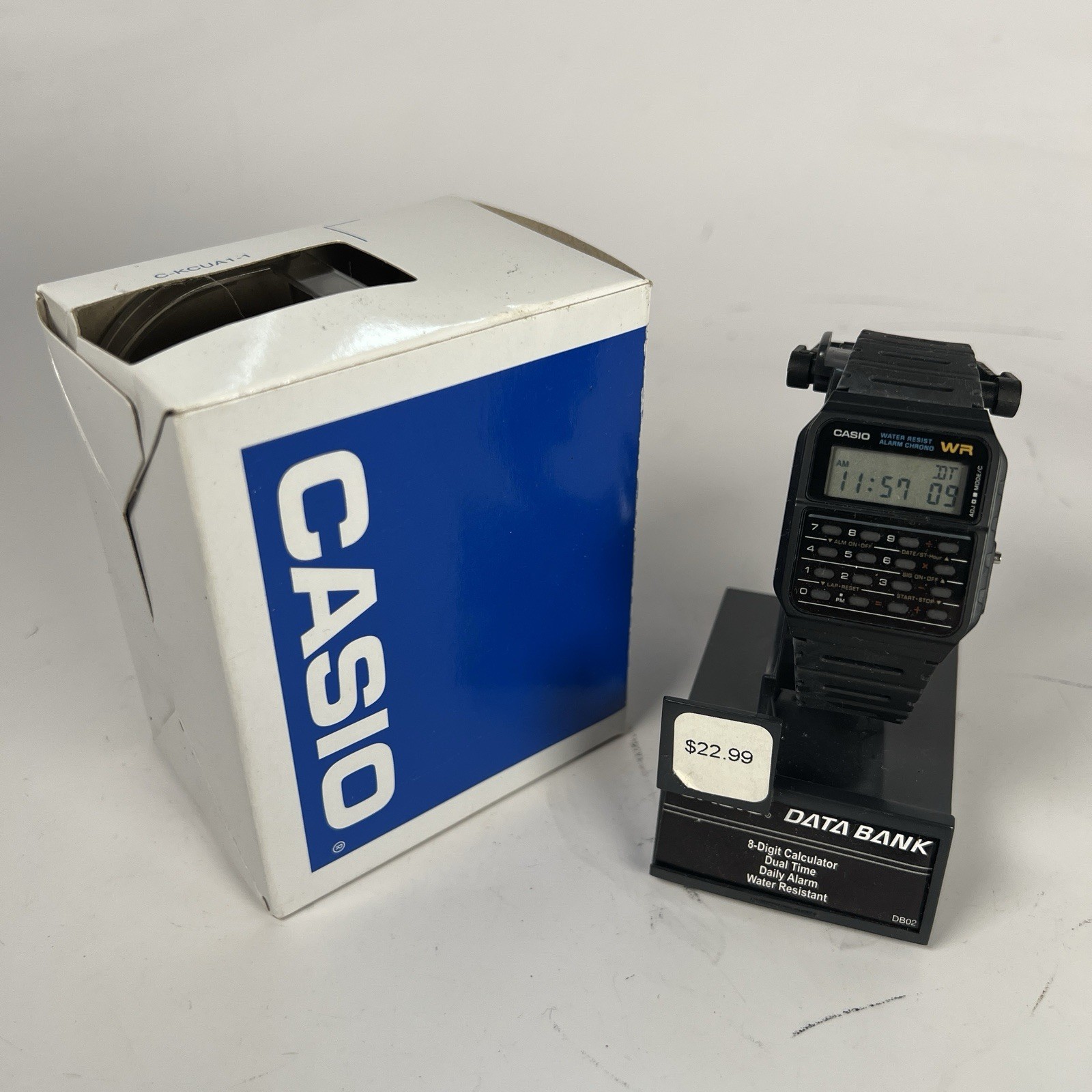 Casio Quartz 8-Digit Calculator Resin Band 35mm Watch CA53W-1 EUC W/ Box Papers