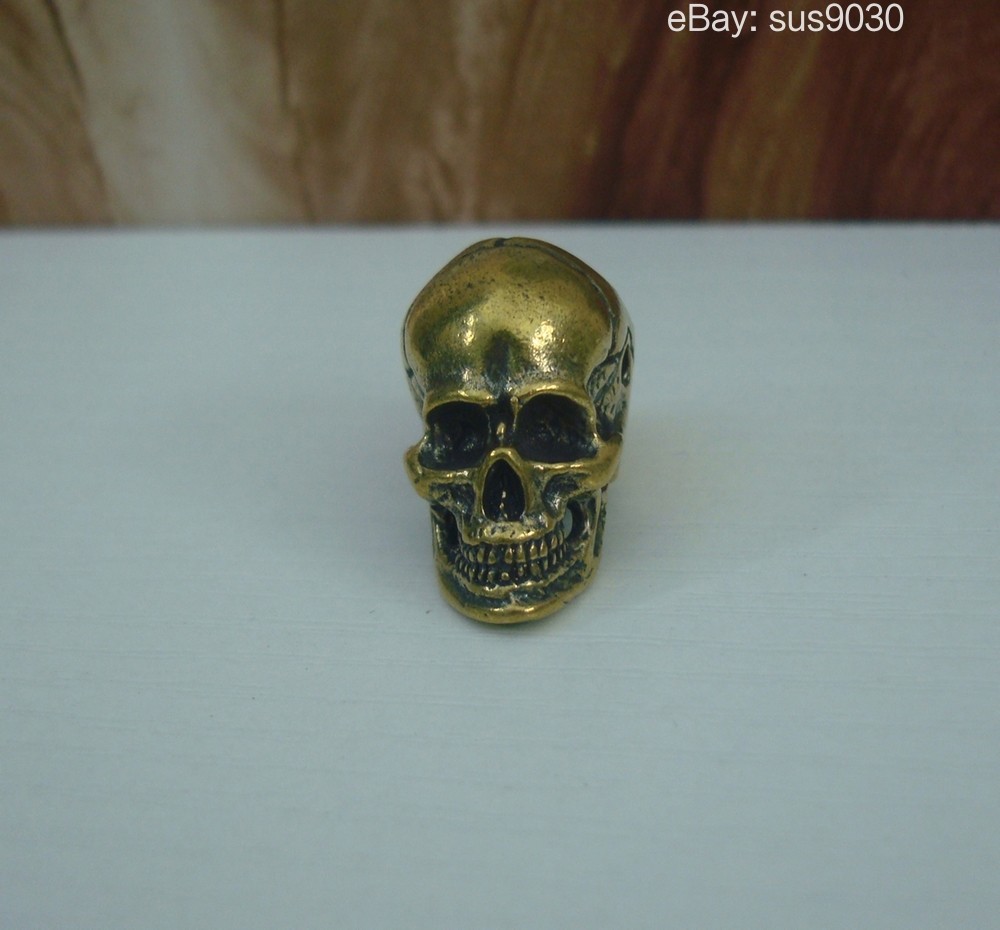 Solid Brass Cool Skull Statue Pendant Sculpture