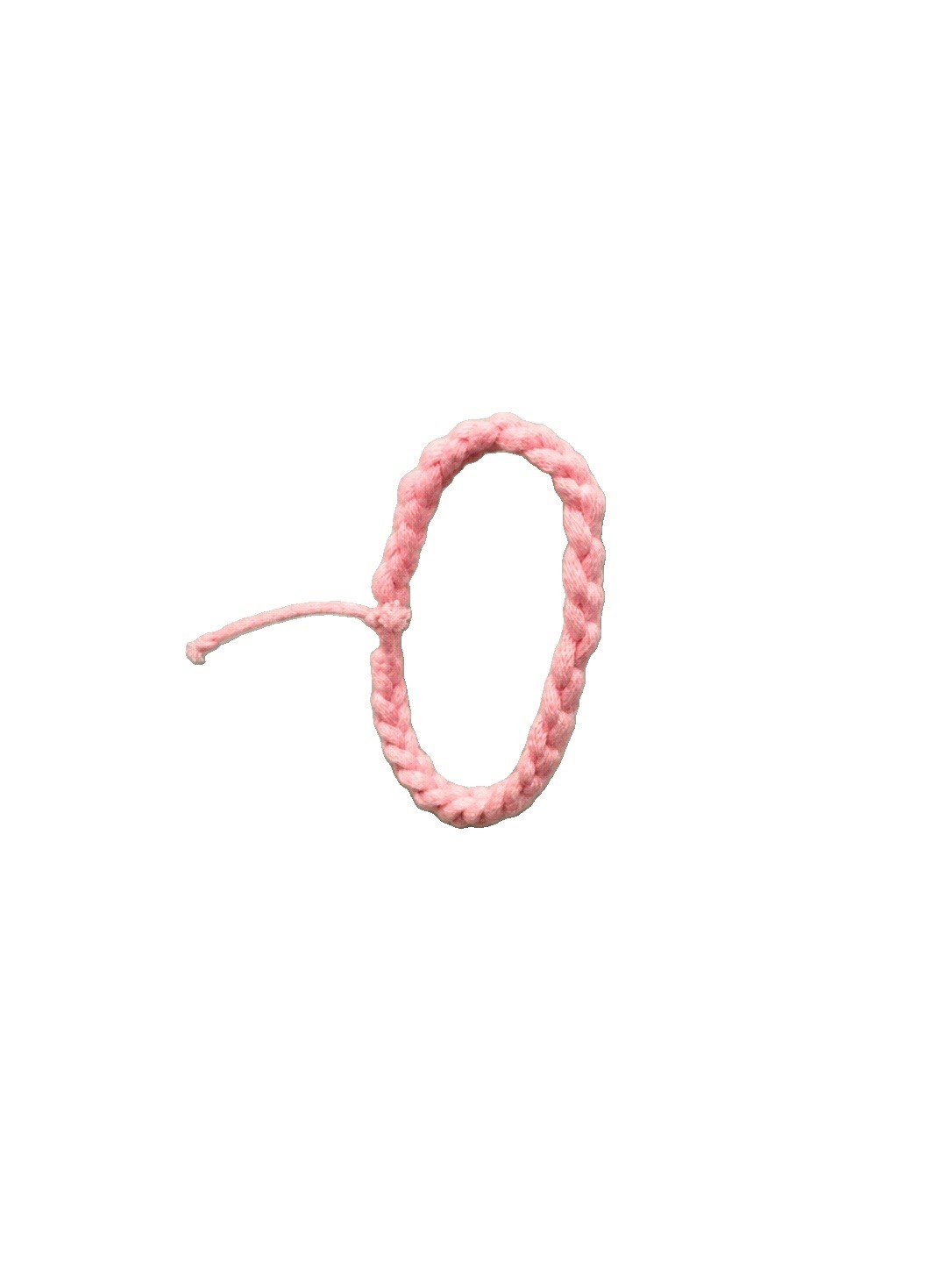 Pink Crocheted Yarn Bracelet Adjustable Tie Closure, Sizable, No Metal /handmade