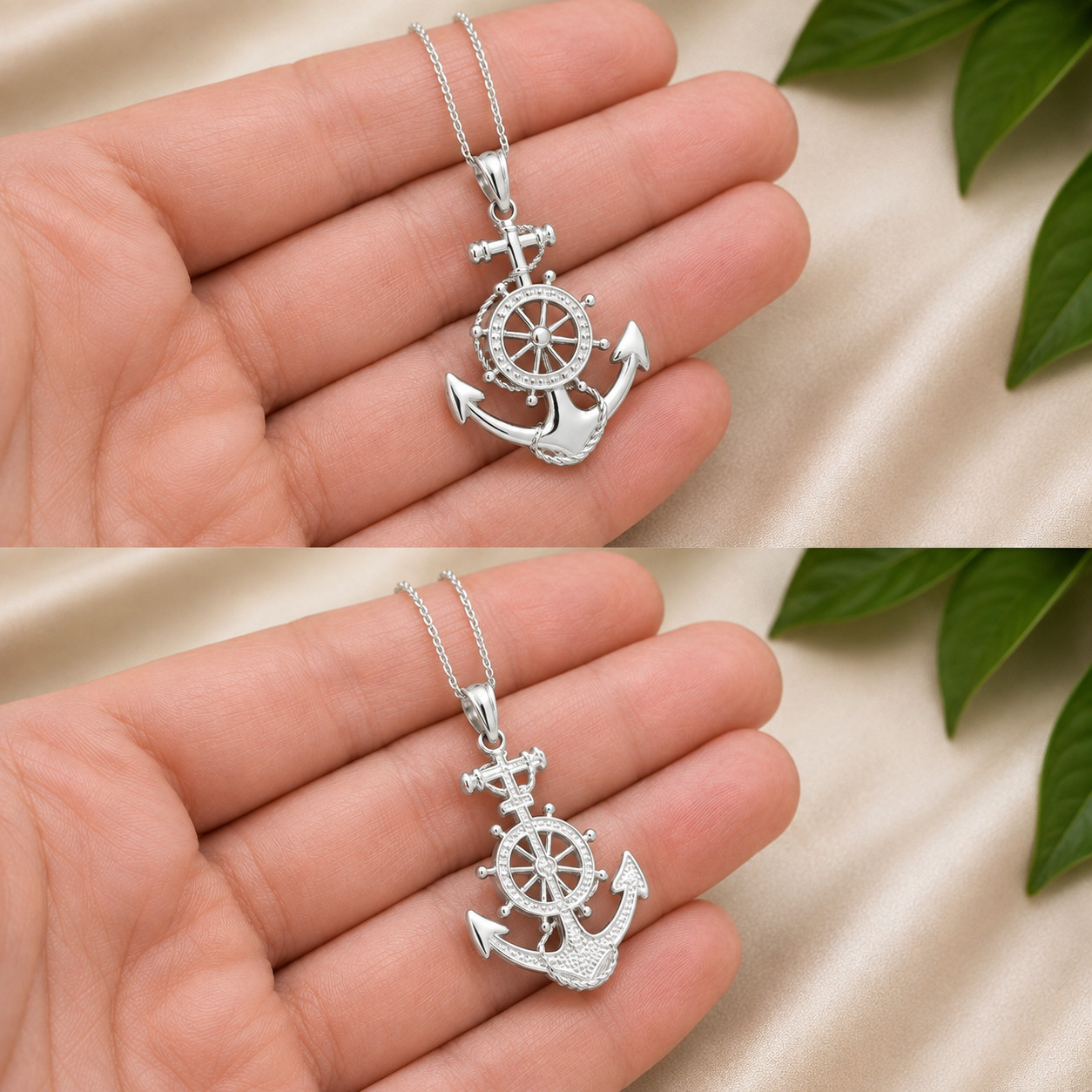 Sterling Silver Nautical Anchor Pendant Necklace