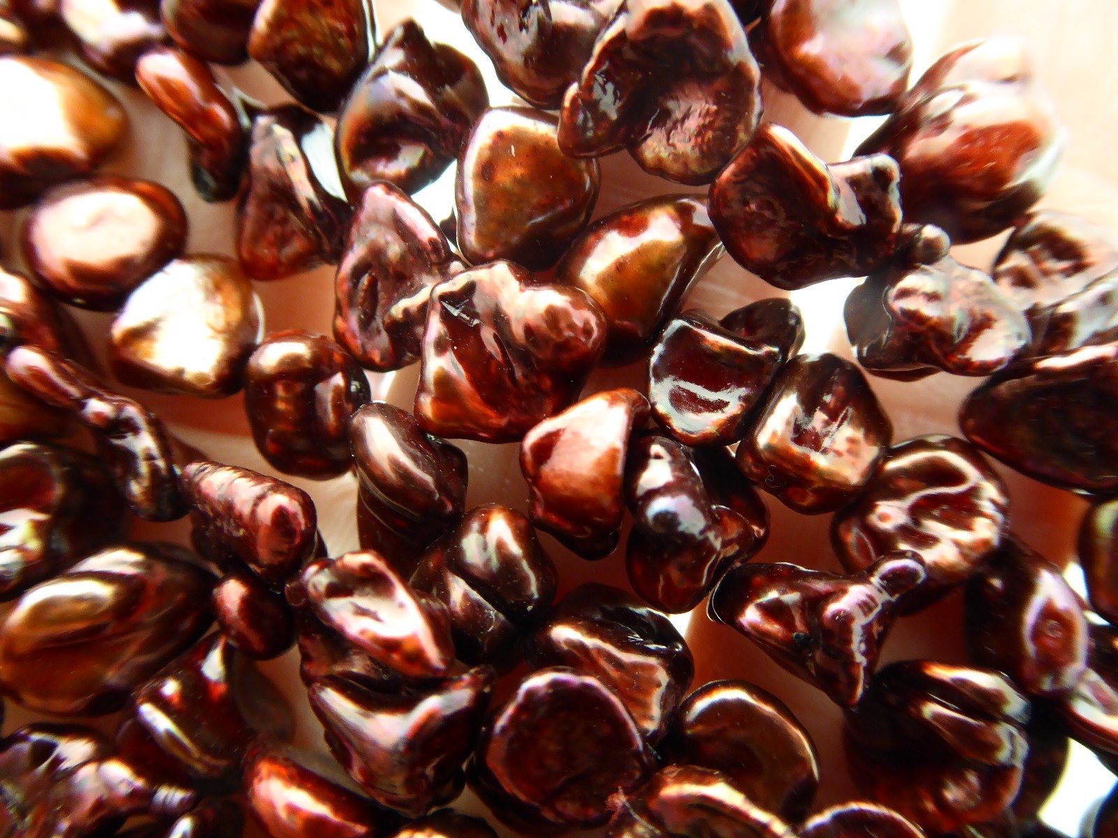 Freshwater Keishi Pearls Burgundy Red Maroon 7-8mm Beads 15.5″ Strand Bargain