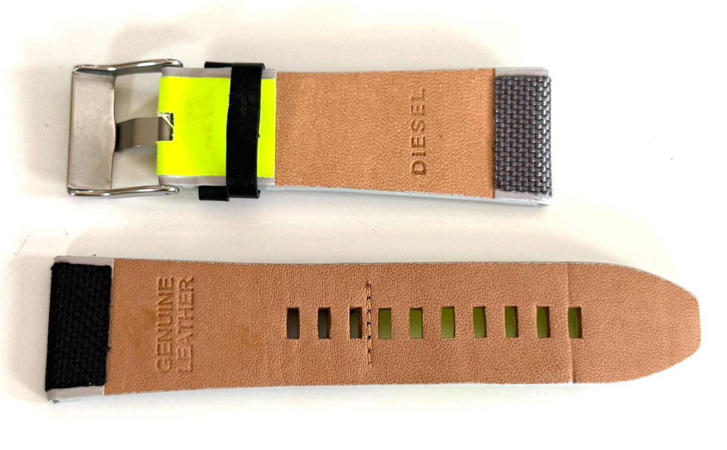 DIESEL DZ7429 Replacement Nylon Watch Band Strap Gray/Neon 28 mm
