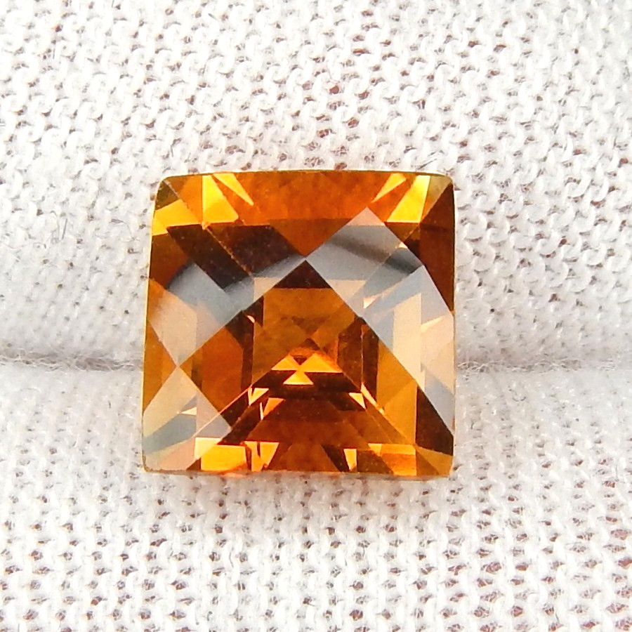 2.5ct VVS Vivid Orange Citrine Natural Earth Mined Unheated Faceted Princess