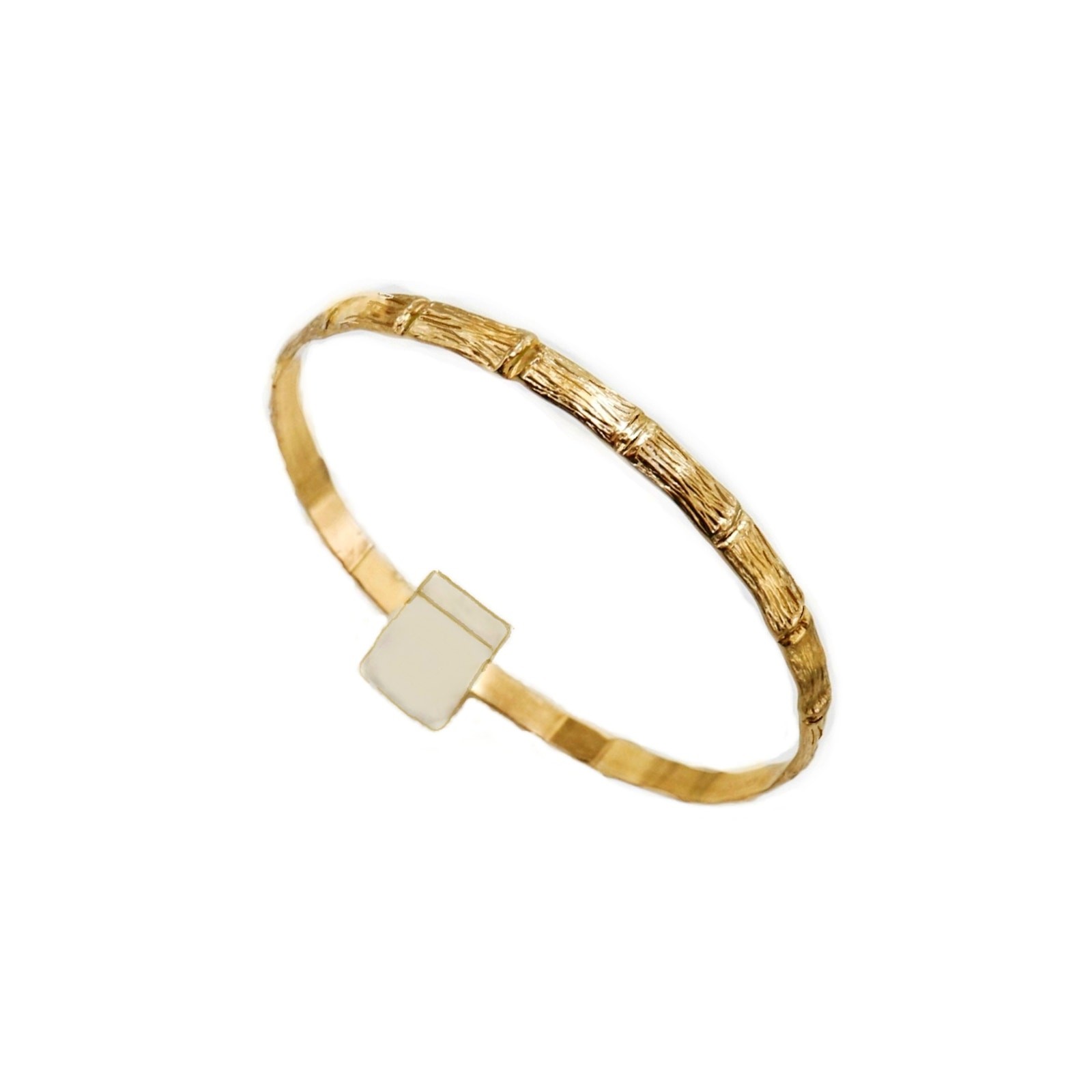 Unisex Kids Bamboo texture Bangles 7″ Crafted Top Gold Filled 1/20 14 karat