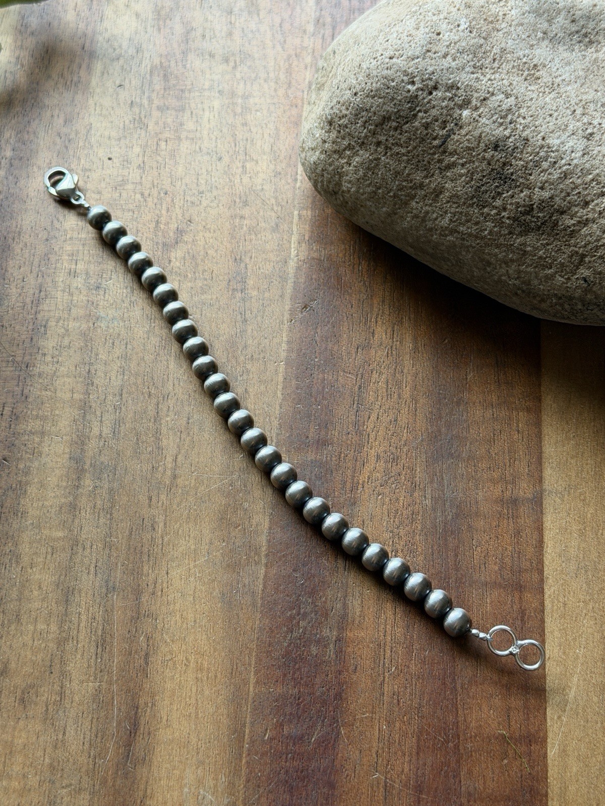 Necklace Chain Extender Sterling Silver Pearls Bead 6mm 6 Inch Lobster Clasp