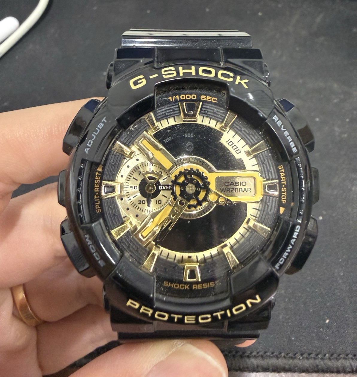 Casio G-SHOCK GA-110GB Black/Gold Analog Quartz 200m Resin Band Men’s