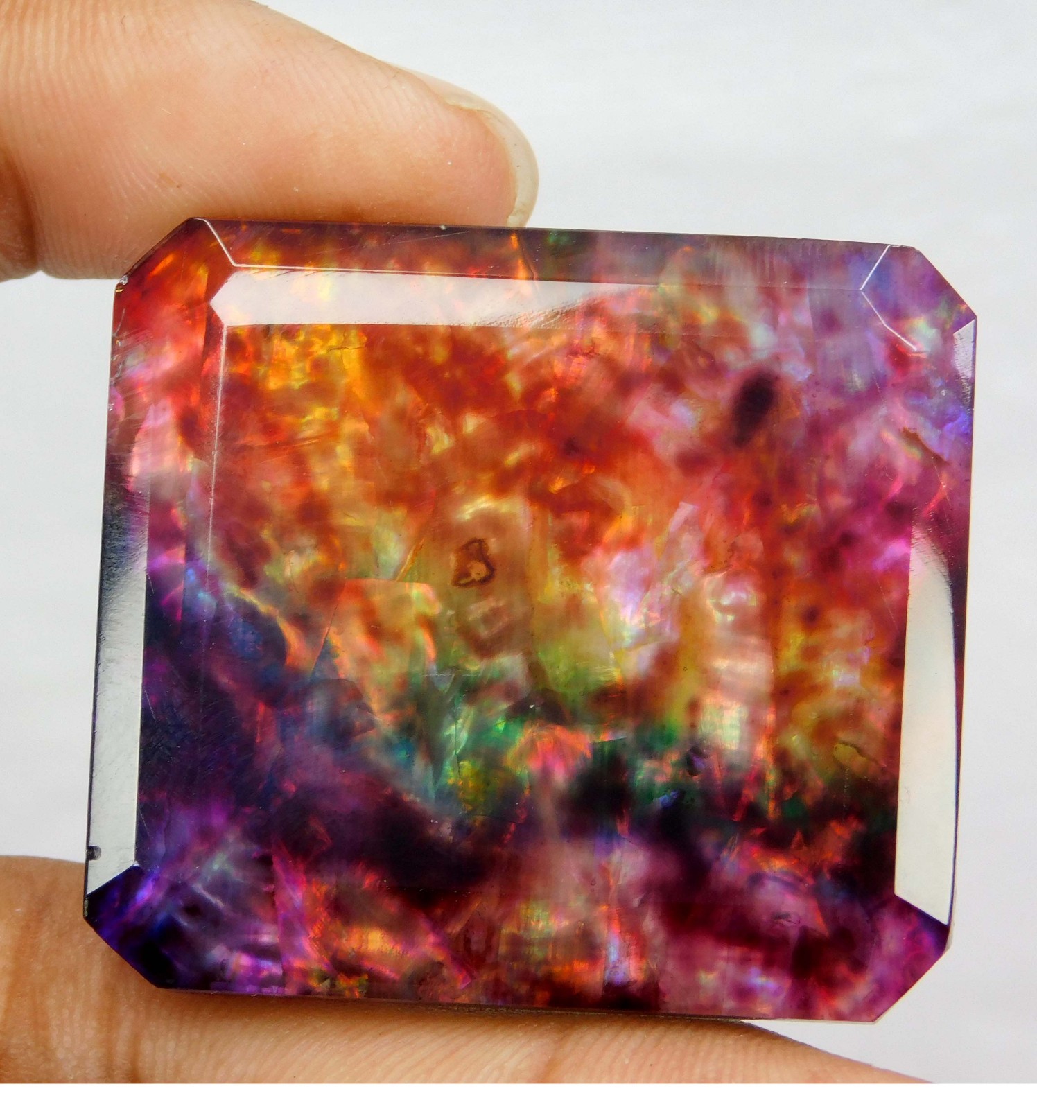 Certified 105.95 Ct Natural Ammolite Gemstone – Unique Opal-Like Loose Stone