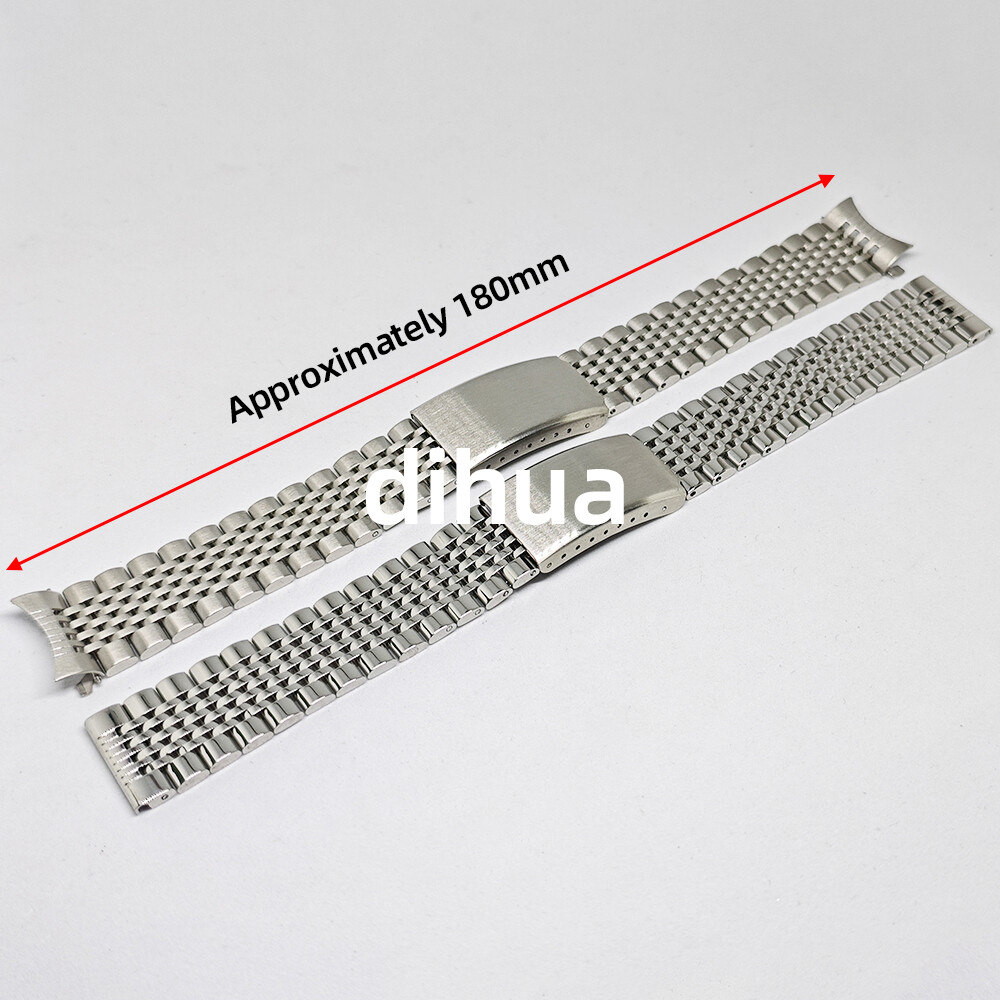 Vintage Rice Bead Metal Bracelet 18mm 20mm 22mm Stainless Steel Watch Band Strap
