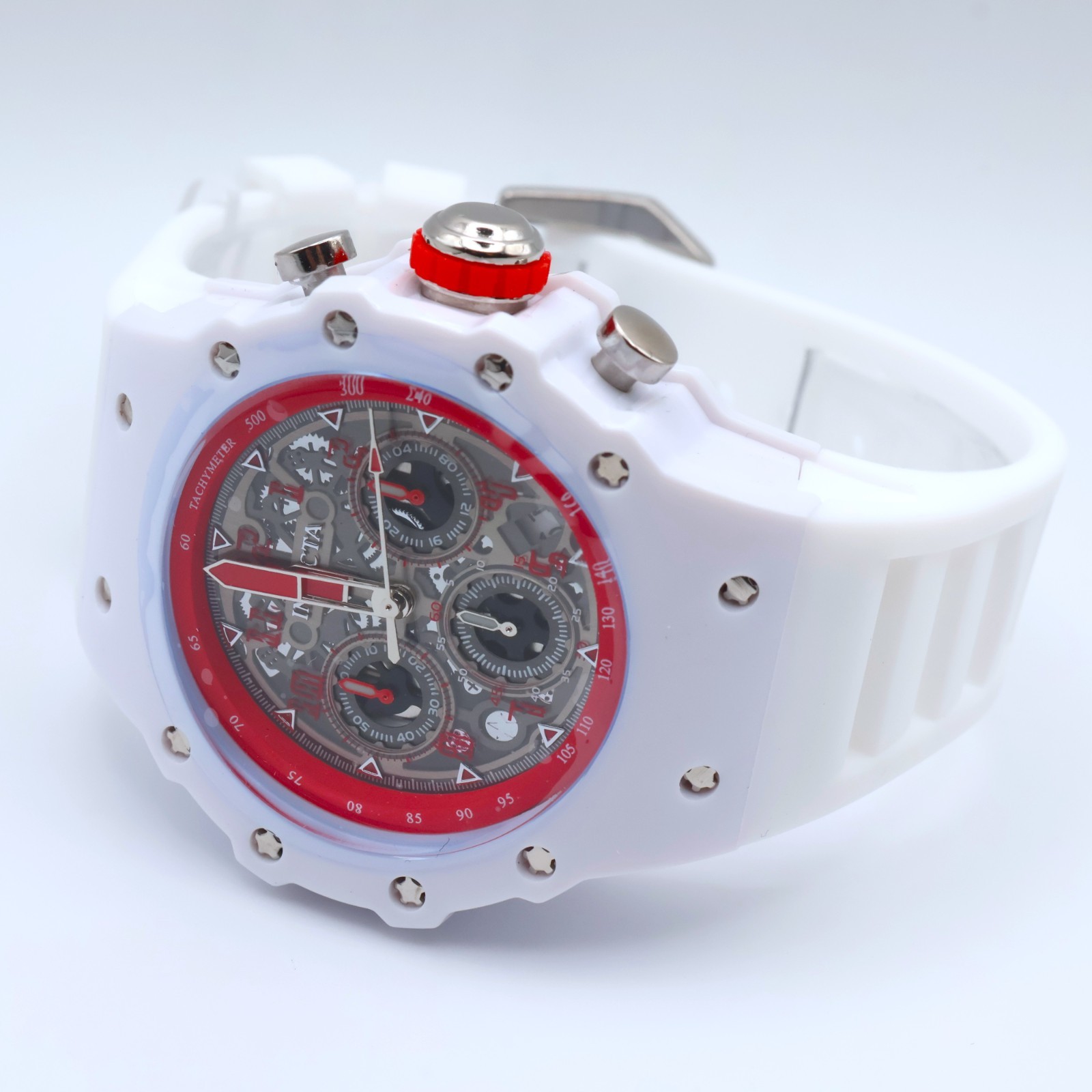 Invicta Racing 69660 Frost Phantom 43.5mm Transparent White Quartz
